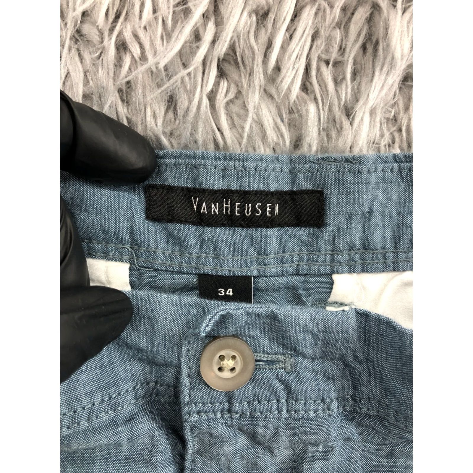 Van Heusen Van Heusen Mens Bermuda Shorts 34 Mid Blue Denim Cotton Blend 5-Pocket Flat Front Belt Loops Regular Size US 34 / EU 50 - 5 Thumbnail