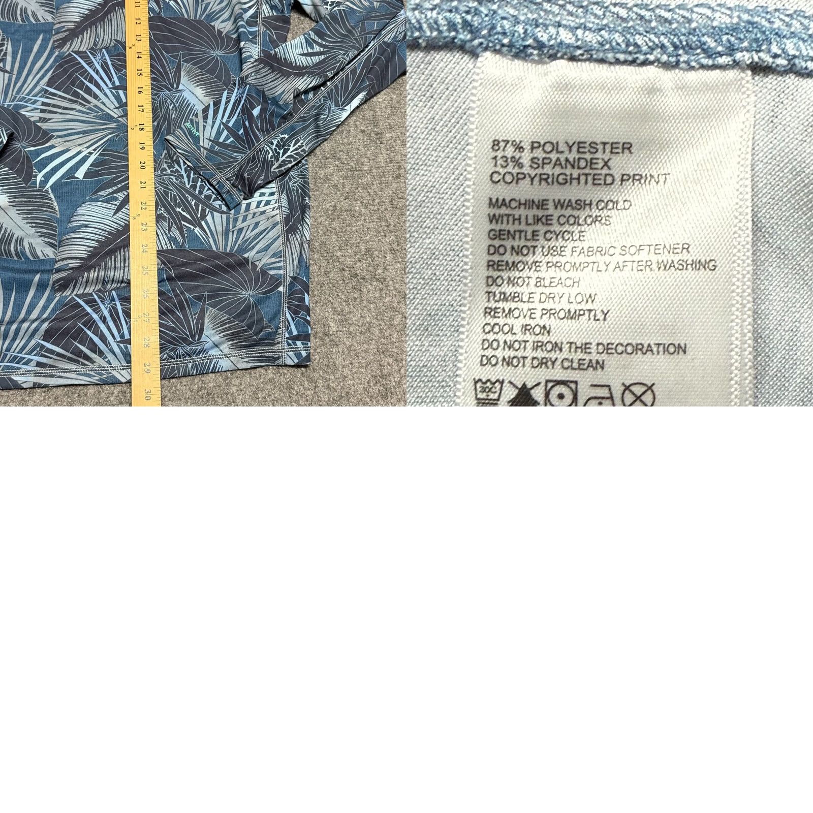Tommy Bahama Tommy Bahama Shirt Mens Large Blue Island Active Floral Palm Tree Long Sleeve Crew Neck Jersey T-Shirt Size US L / EU 52-54 / 3 - 8 Thumbnail