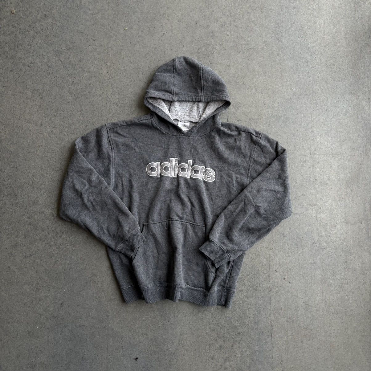 Adidas × Vintage Y2K Vintage Adidas Skater Hoodie Gray and White Baggy Large Size US L / EU 52-54 / 3 - 8 Thumbnail