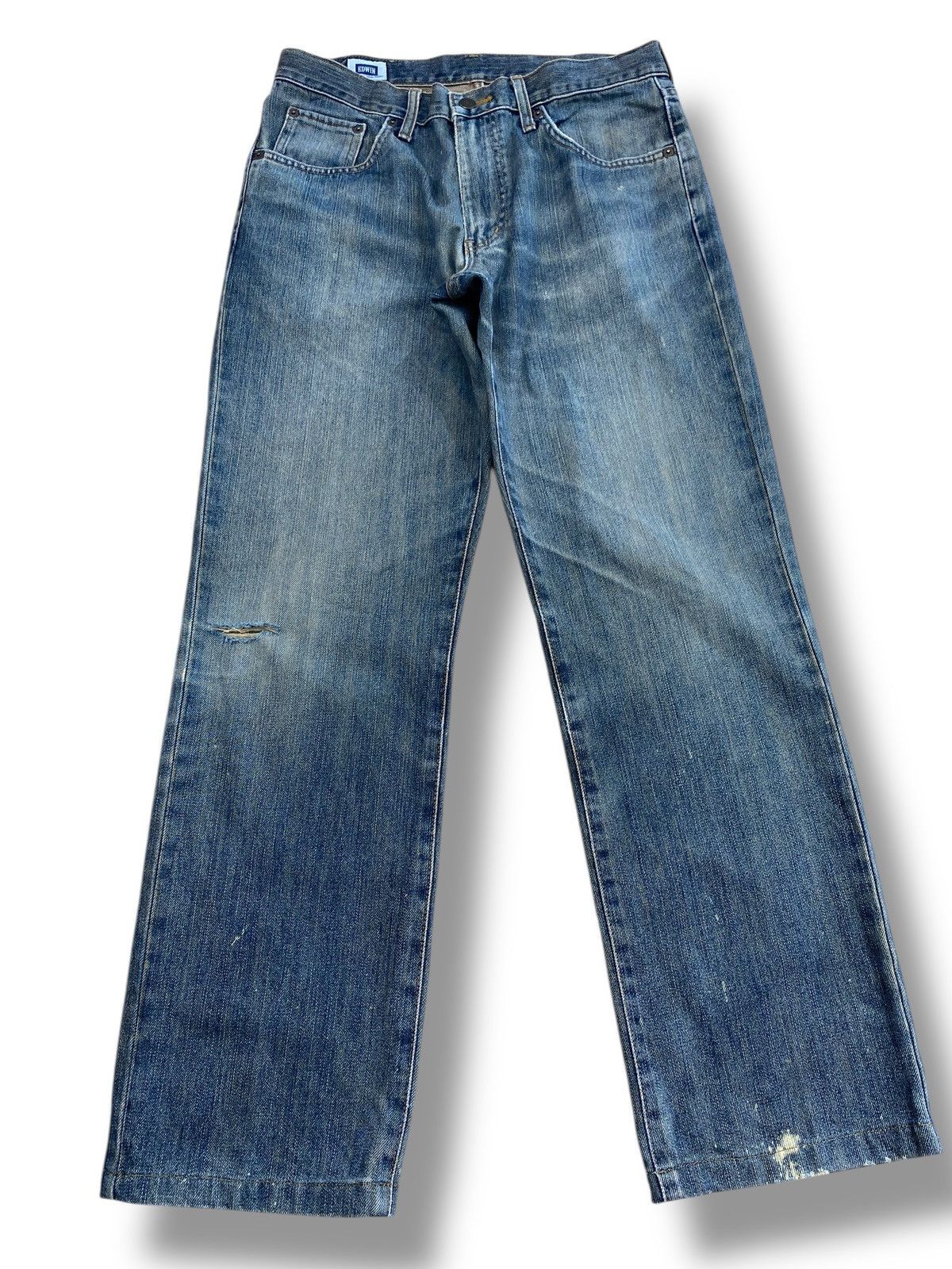 Edwin Edwin Brand Faded Wash Ripped Style Loose Jeans Size US 30 / EU 46 - 1 Thumbnail
