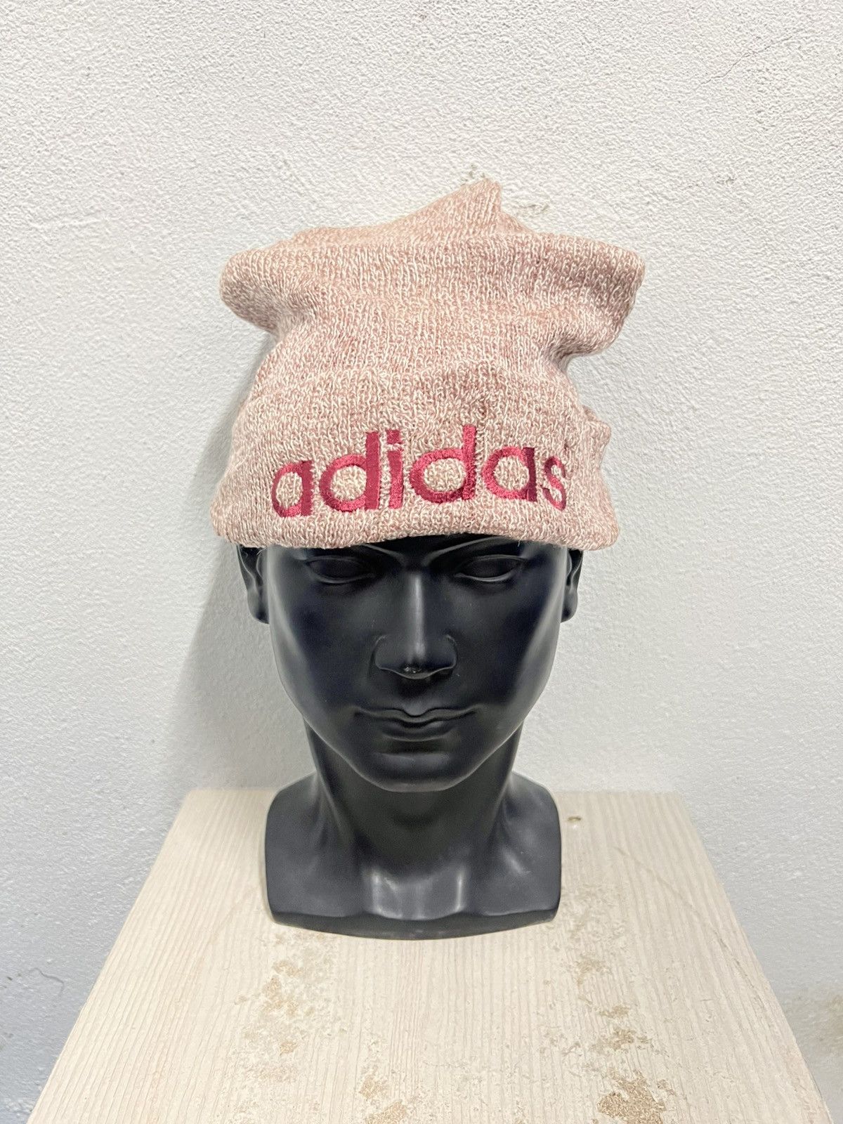 Vintage Vintage Adidas Spell Out Beanie Hat Size ONE SIZE - 2 Thumbnail