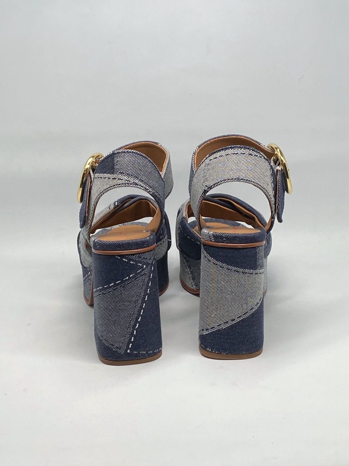 See by Chloe See by Chloe Joei Patchwork Denim Platform Sandals size 39 Size US 9 / IT 39 - 9 Thumbnail