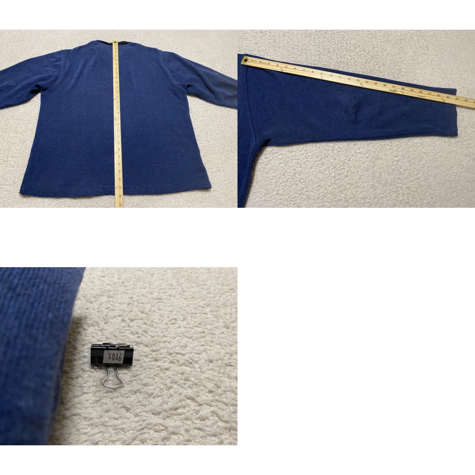 Orvis Orvis Mens Sweater Pullover 1/4 Zip Long Sleeve 100% Cotton Solid Blue M/Regular Men's Knit Mock Neck Size US M / EU 48-50 / 2 - 8 Thumbnail