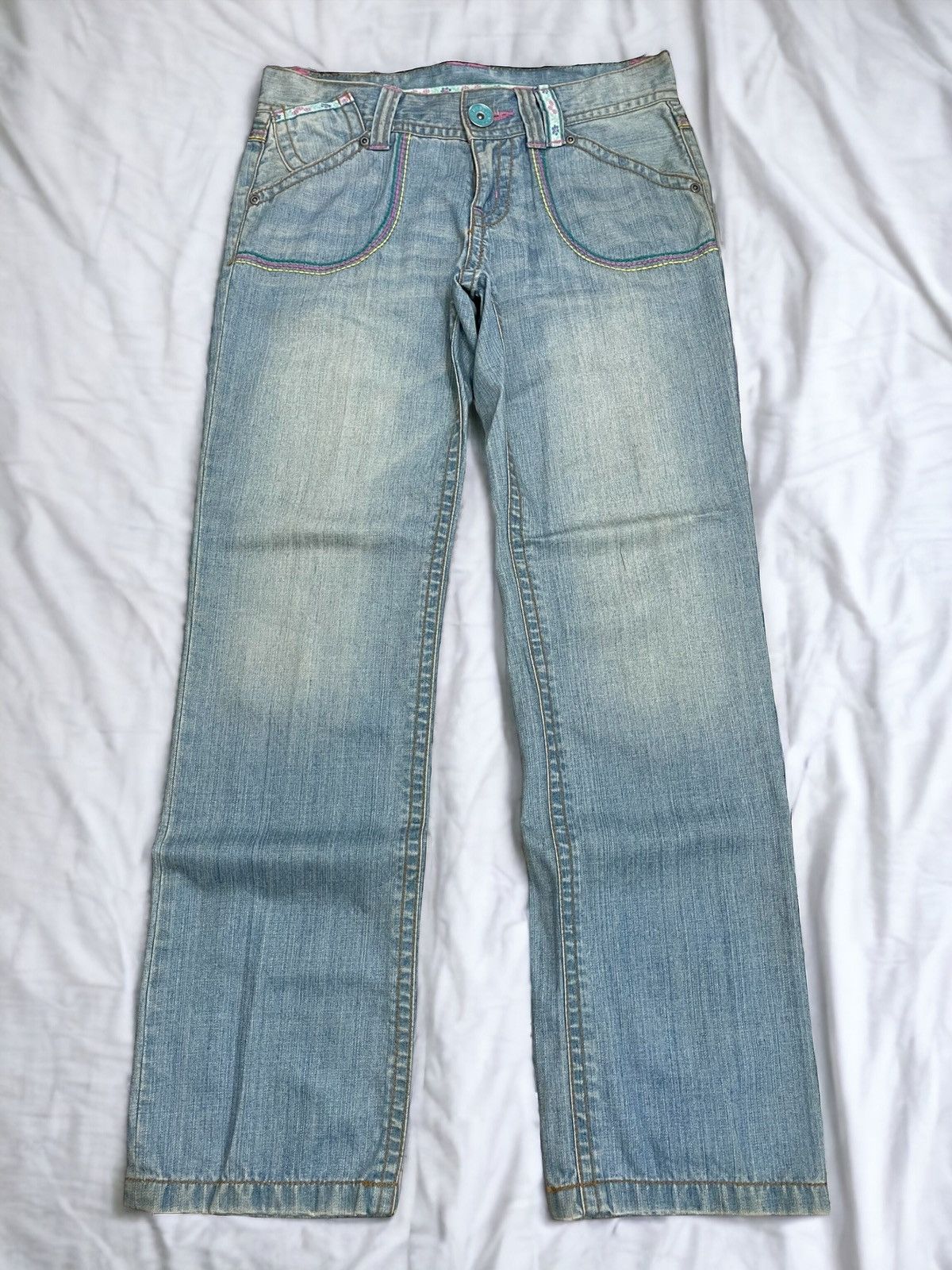 Hysteric Glamour Vintage Blue Moon Blue Girl Embroidery Clone Devgru Style Size 26" / US 2 / IT 38 - 2 Thumbnail