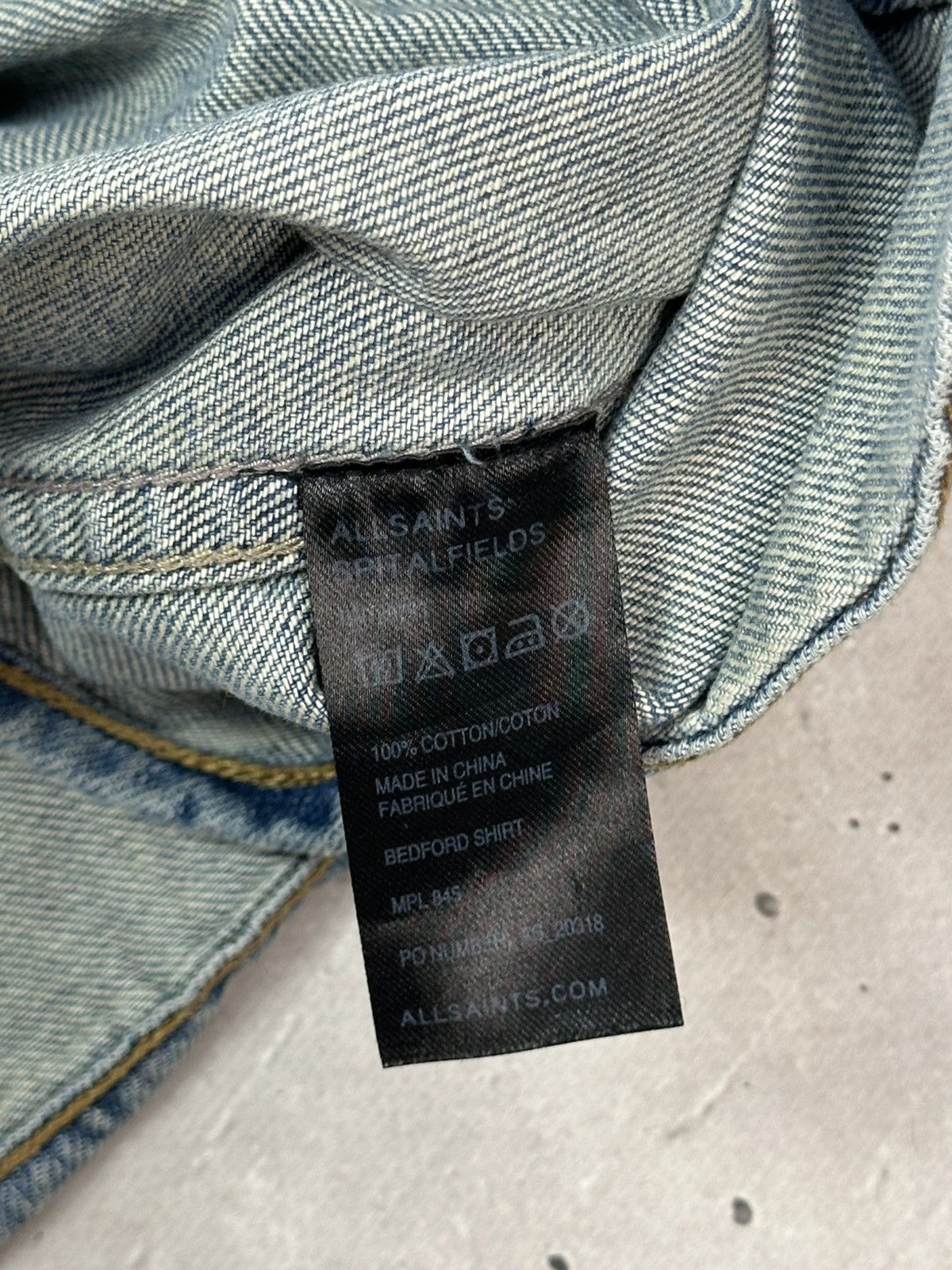Allsaints AllSaints Bedford Blue Washed Cotton Long Sleeve Denim Shirt Size US M / EU 48-50 / 2 - 11 Thumbnail