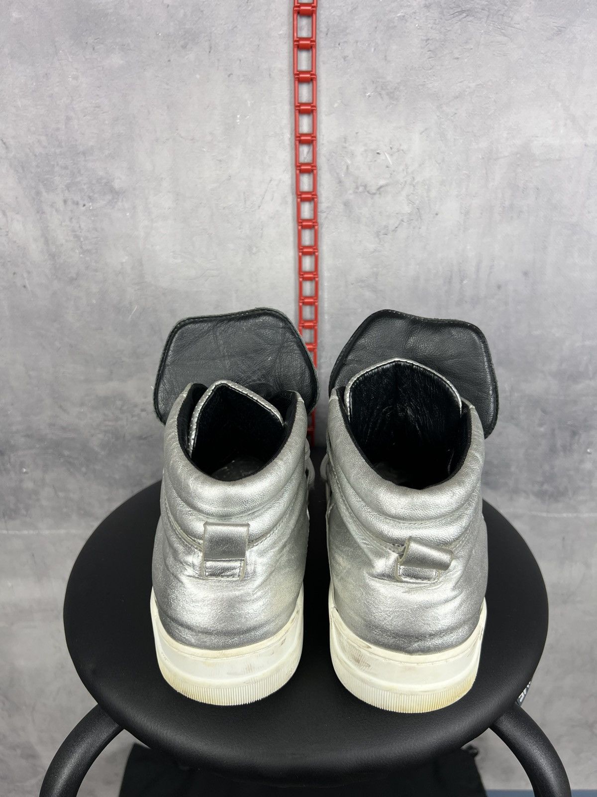 Dolce & Gabbana Dolce & Gabbana Silver Leather High Top Sneakers Size 8,5 Size US 8.5 / EU 41-42 - 12 Thumbnail