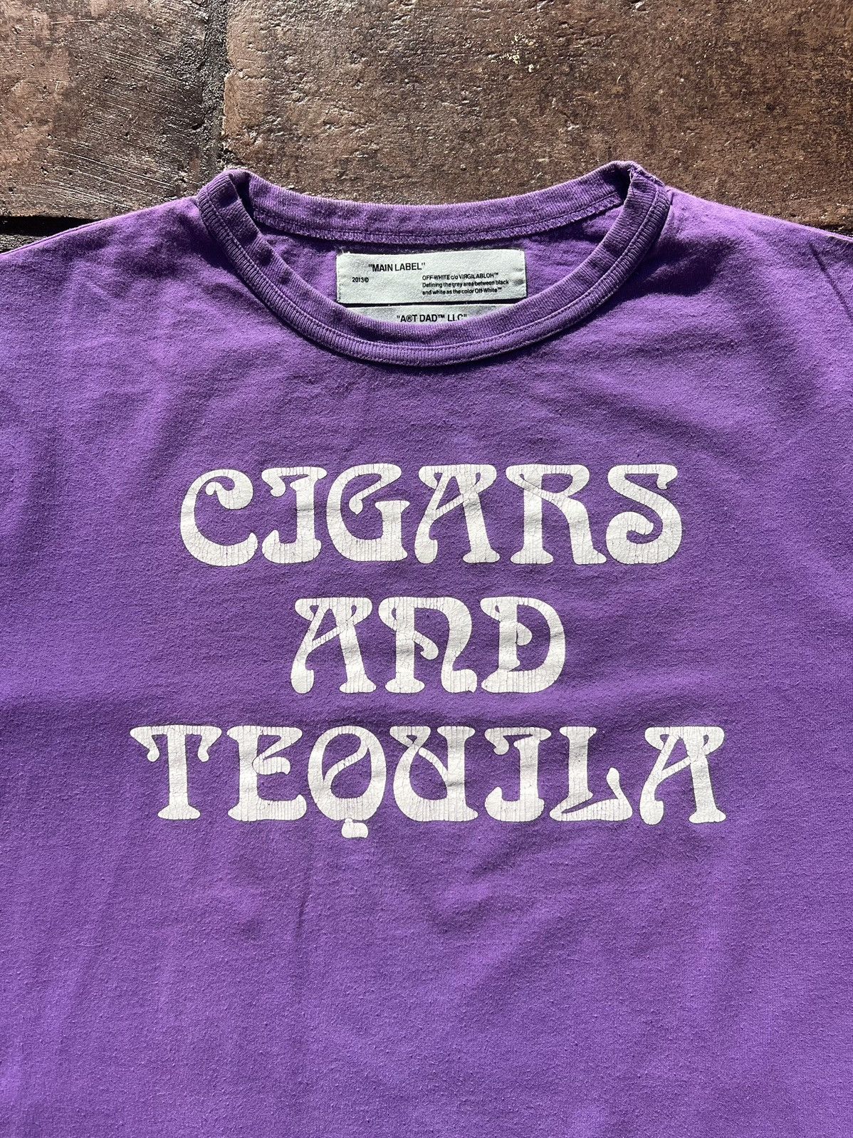 Off-White Off white purple tee - Tequila and cigars Size US S / EU 44-46 / 1 - 2 Thumbnail