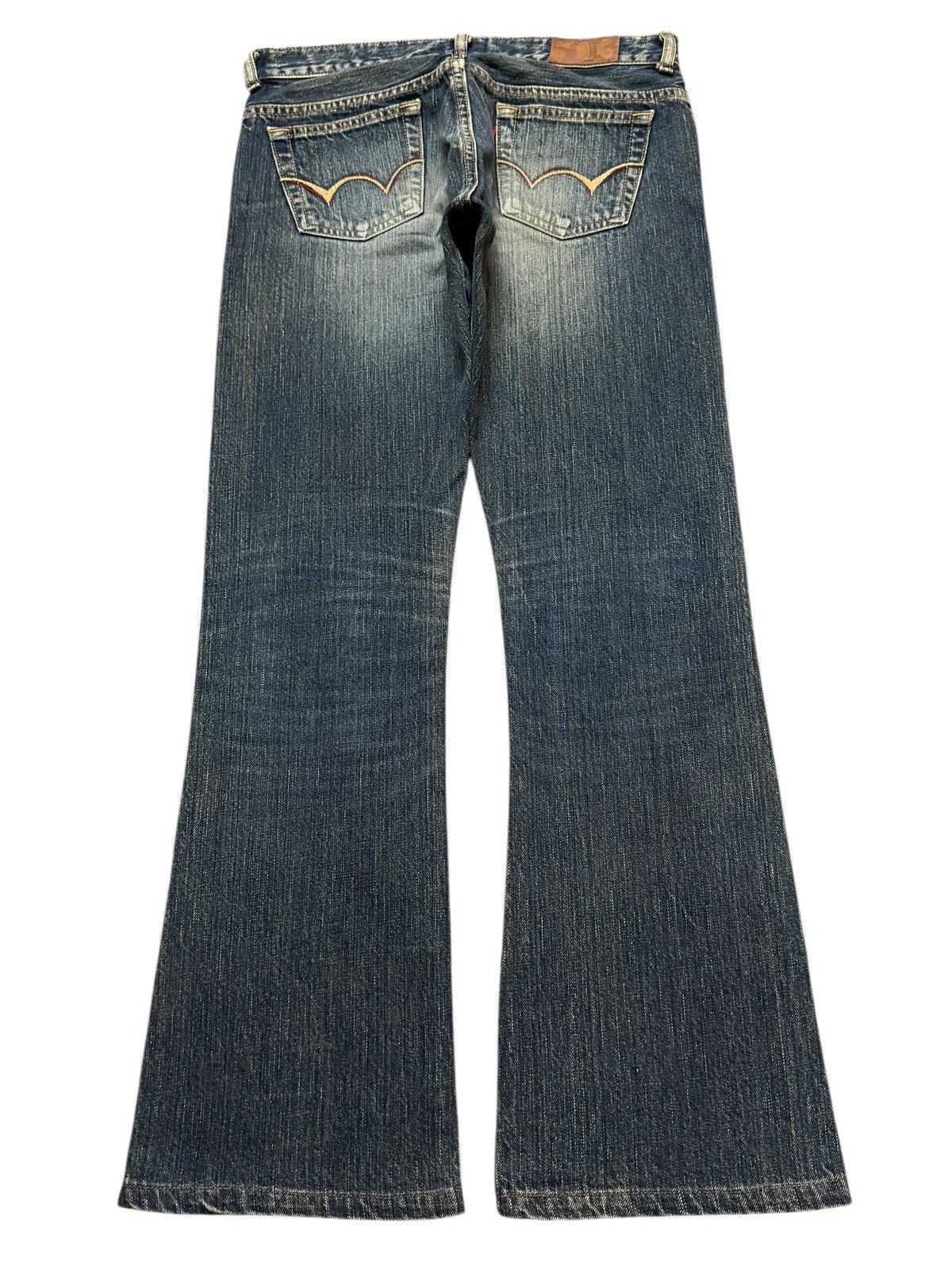 Edwin Vintage 90 Edwin 505 Blue Faded Wash Wide Leg Flare Jeans Size 28" / US 6 / IT 42 - 2 Thumbnail