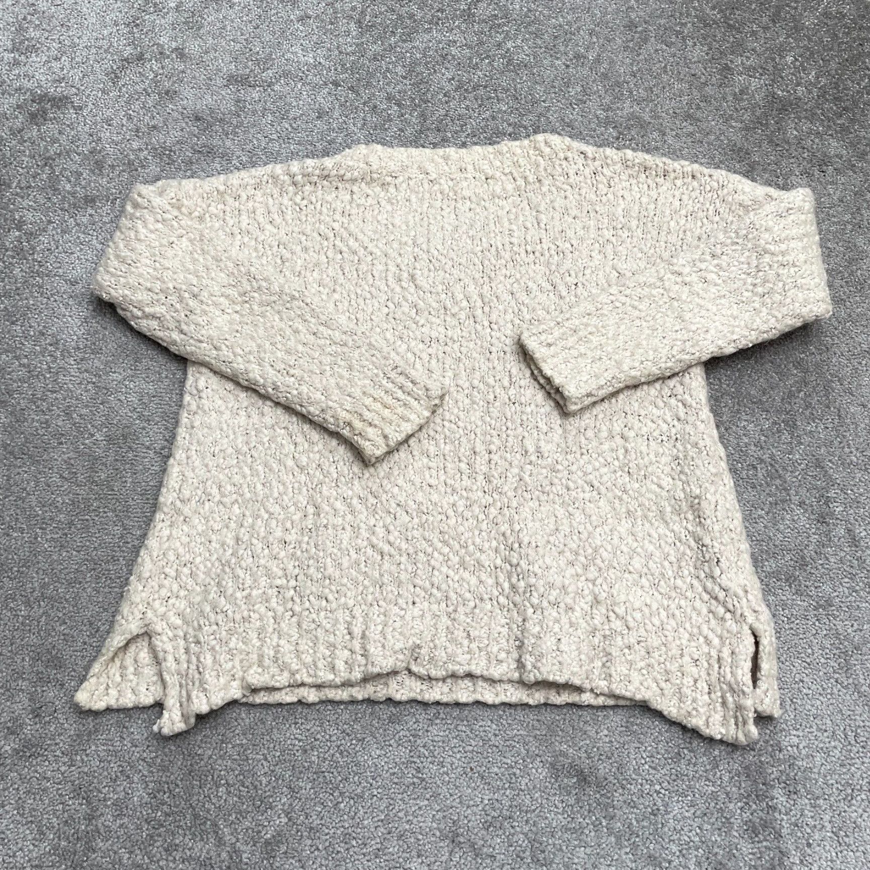 Vintage Rhapsody Pullover Sweater Womens M Beige Round Neck Casual Knit Soft Size M / US 6-8 / IT 42-44 - 2 Thumbnail