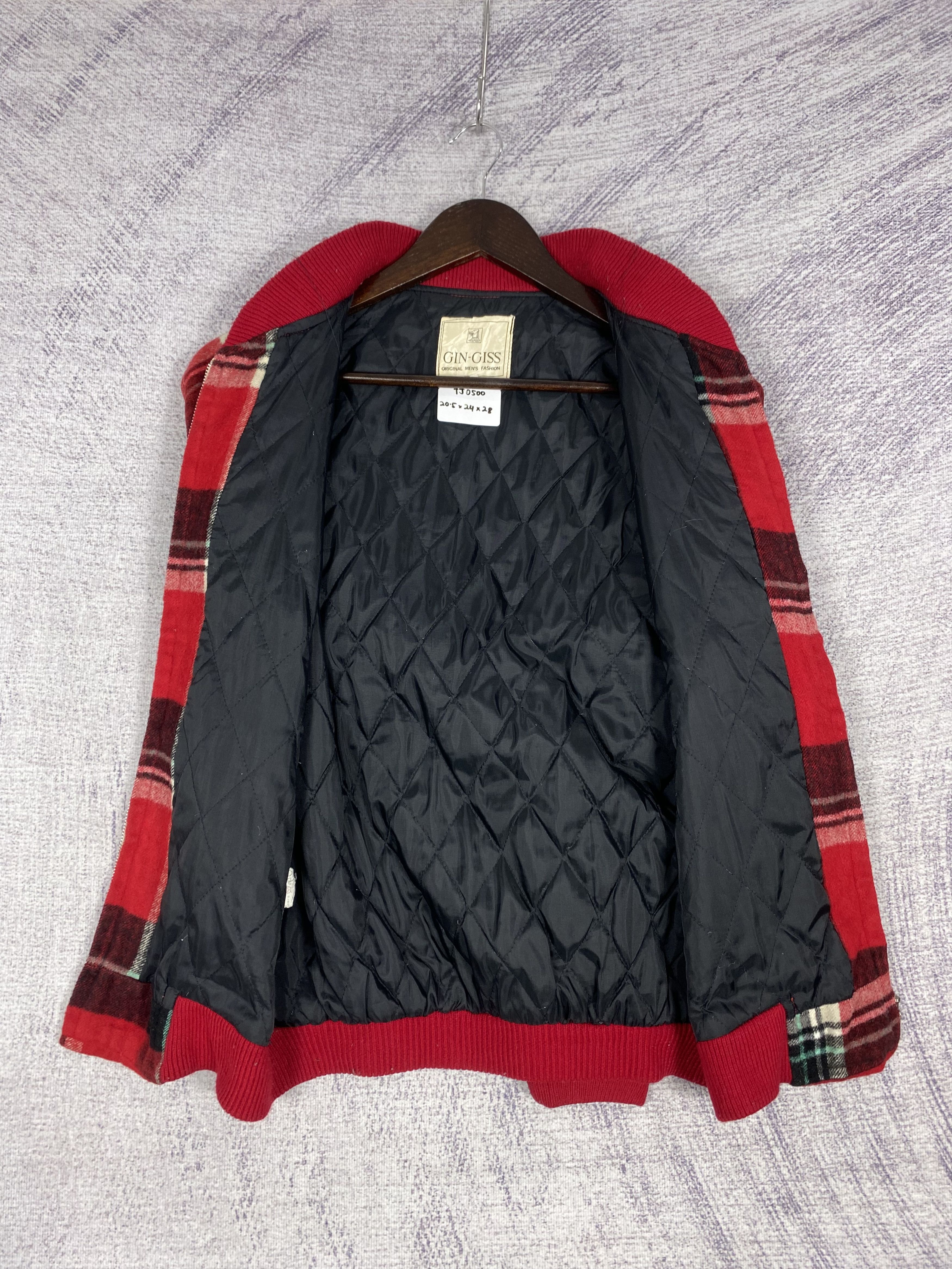 Japanese Brand Vintage Gin-Giss Wool Flannel Quilted Lining Bombers Jacket Size US L / EU 52-54 / 3 - 6 Thumbnail