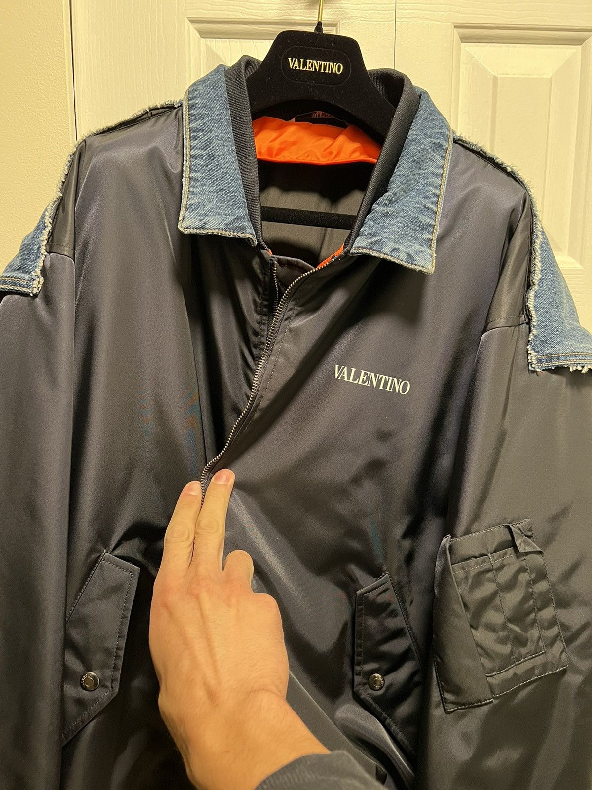 Valentino Valentino Nylon & Denim bomber jacket Size US L / EU 52-54 / 3 - 5 Thumbnail