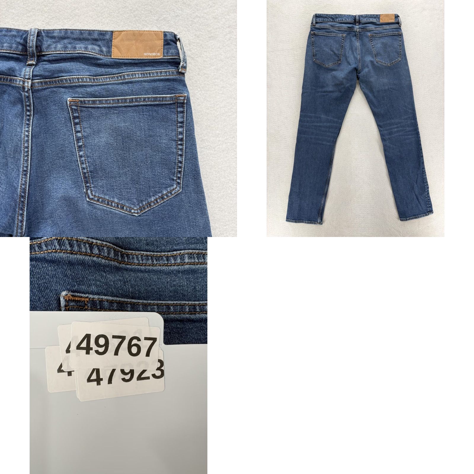 Bonobos Bonobos Jeans Mens 34x34 Blue Medium Wash Slim Straight Stretch Denim Pants Size US 34 / EU 50 - 9 Thumbnail