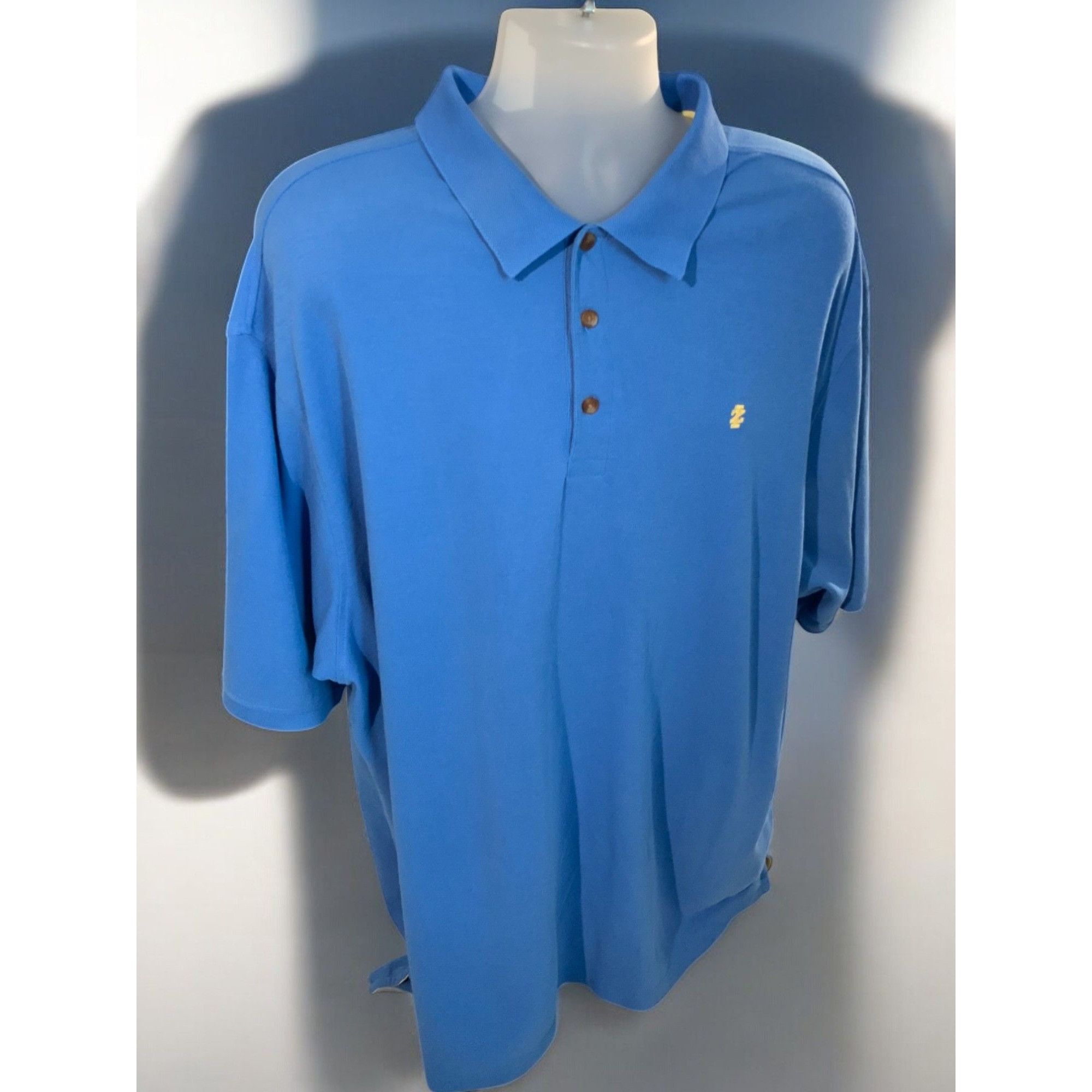 Izod Izod Mens Advantage Short Sleeve Solid Blue Golf 2XL Size US XXL / EU 58 / 5 - 6 Thumbnail