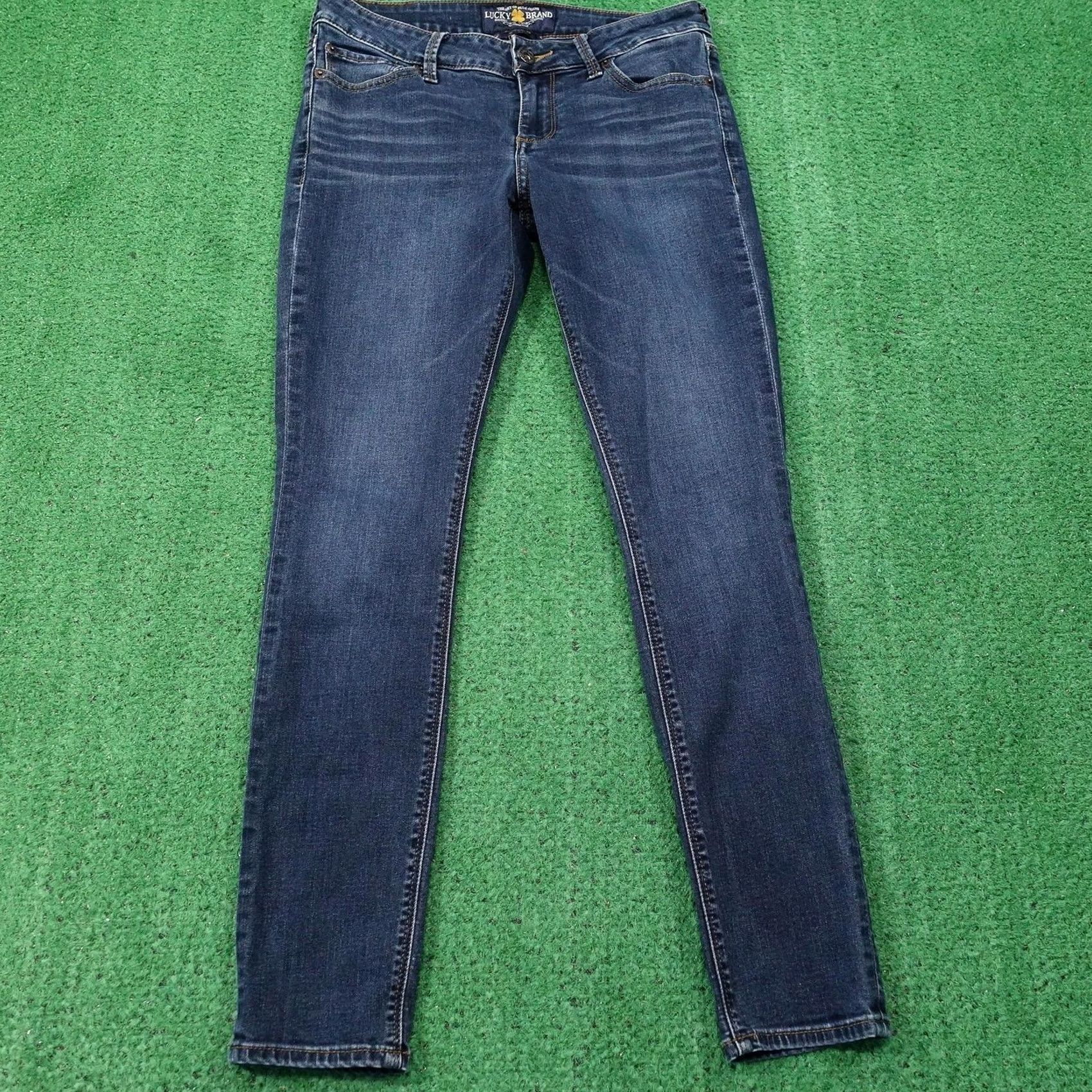 Lucky Brand Lucky Brand Lolita Skinny Jeans Womens 2 Medium Blue Denim 5-Pocket Stretch Zip Belts Logo Embroidered Back Patch Size 26" / US 2 / IT 38 - 2 Thumbnail