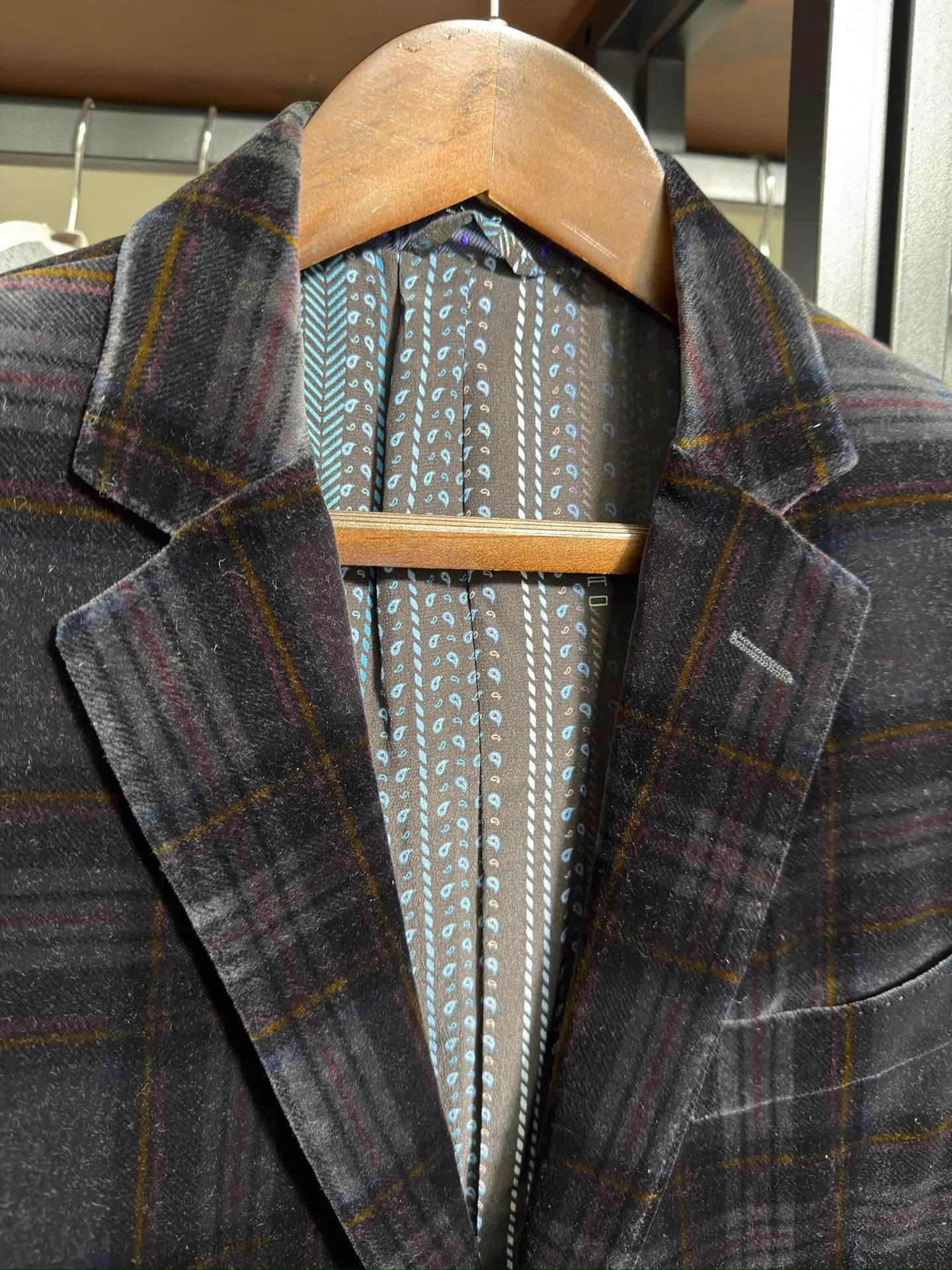 Etro Etro Tailored Velvet Checked Suit EU 52 Size 52R - 3 Thumbnail