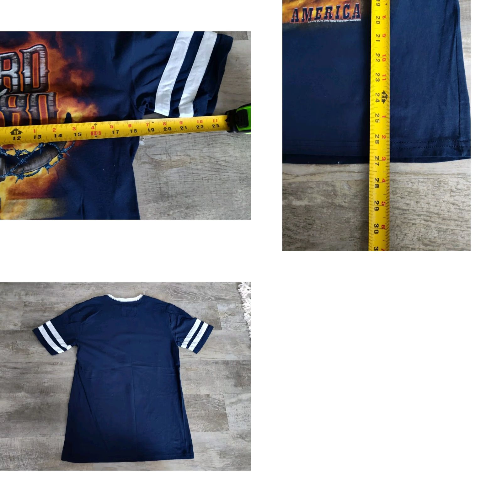 Olive Lynyrd Skynyrd Band Concert T-Shirt Live Nation Men's Medium Blue Jersey Short Sleeve Rock Flag Music USA Size US M / EU 48-50 / 2 - 8 Thumbnail