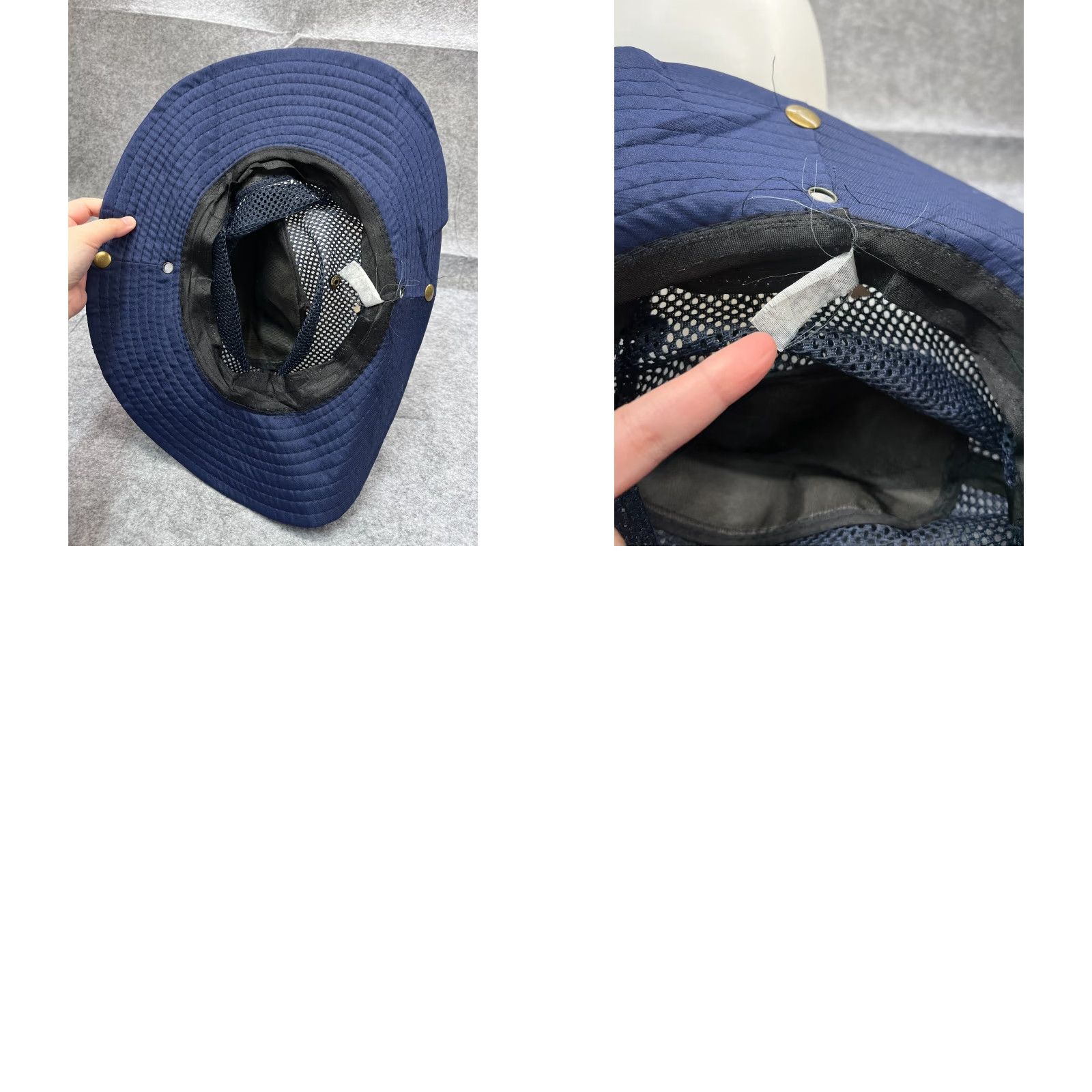 Vintage Sun Hat Adult One Size Blue Cotton Polyester Beach Camp Outdoors Size ONE SIZE - 9 Thumbnail