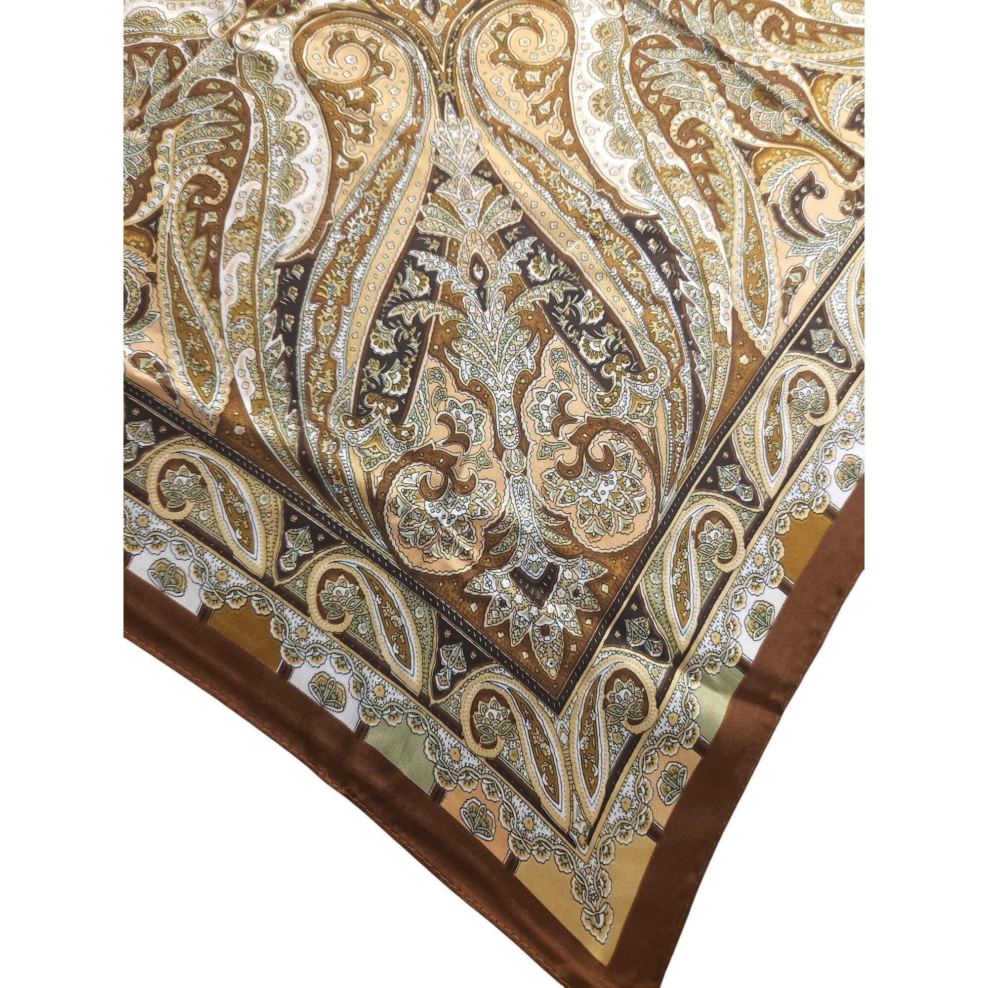 Other Elegant Fall Paisley Scarf Satin Wild Rag Scarf 100% Polyest Size ONE SIZE - 2 Thumbnail