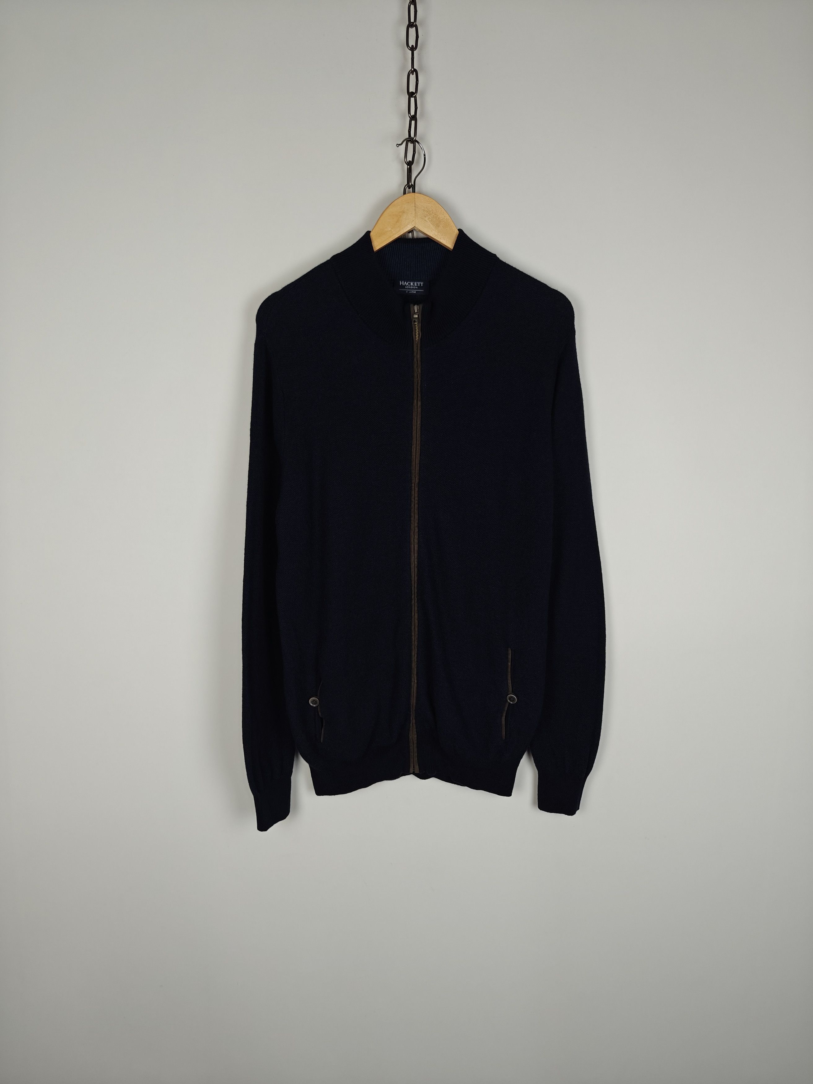 Hackett Hackett London Wool Zip Sweater Pullover Honeycomb XL Size US XL / EU 56 / 4 - 1 Thumbnail