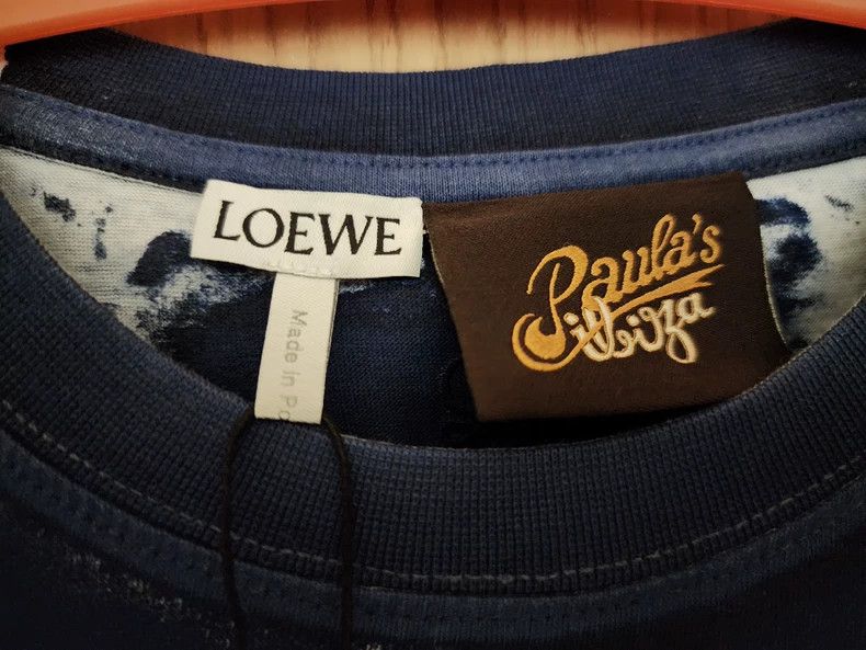 Loewe LOEWE Round neck T-shirt short sleeves blue and white Size S / US 4 / IT 40 - 3 Thumbnail