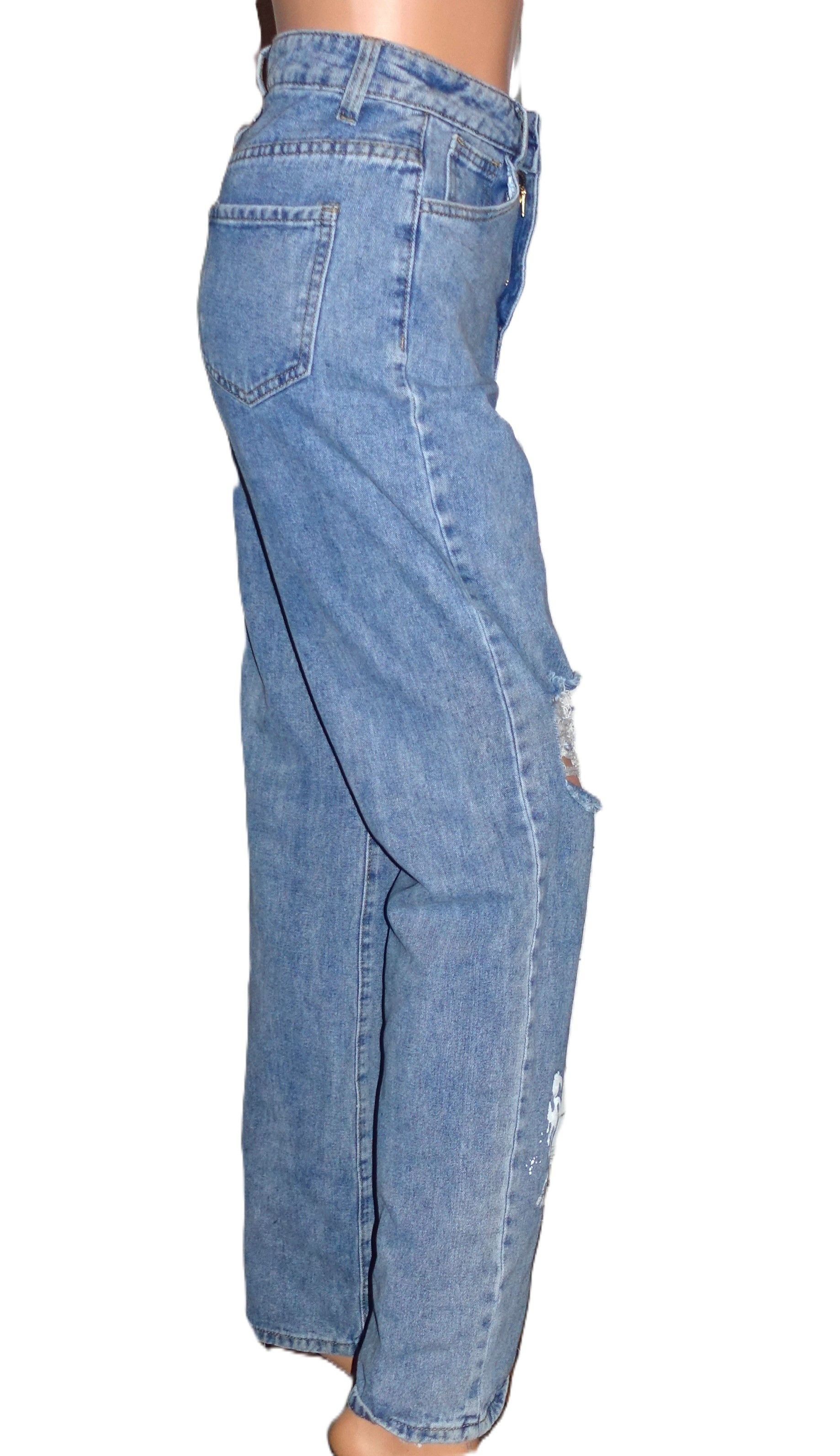 Shein Shein High Waist Frayed Ripped Jeans 2 Size 25" / US 0 / IT 36 - 5 Thumbnail