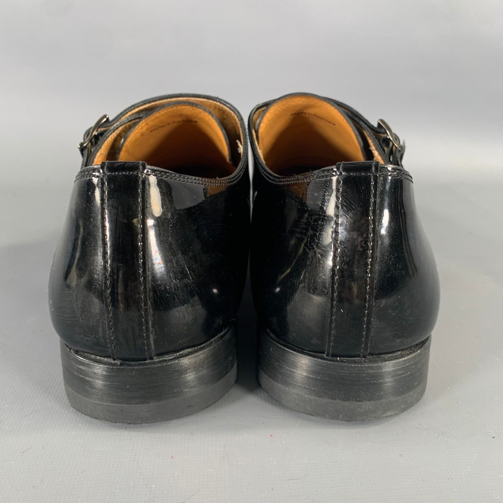 Magnanni MAGNANNI Size 10 Black Patent Leather Monk Strap Loafers Size US 10 / EU 43 - 3 Thumbnail