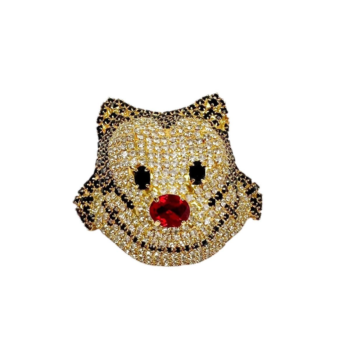 Vintage Vintage Gold Plated Felix the Cat Swarovski Crystal Brooch Size ONE SIZE - 1 Thumbnail