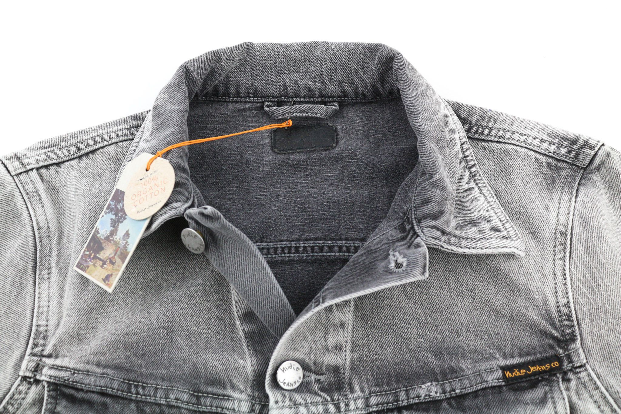 Nudie Jeans BILLY LIGHT GREY TRASHED DENIM S Grey Denim Jacket 80363 Size US S / EU 44-46 / 1 - 3 Thumbnail
