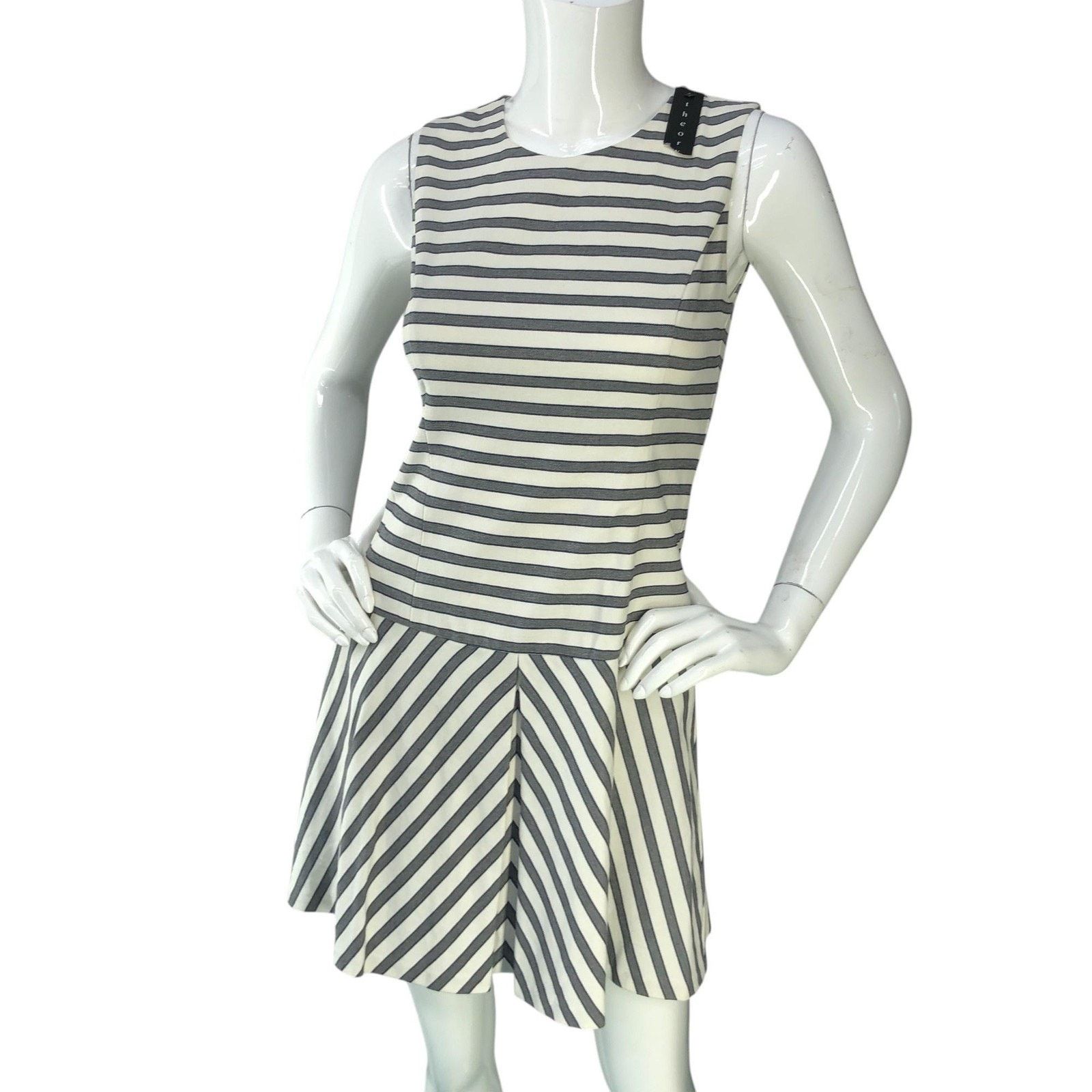 Theory Theory Dress 0 Stripe Sleeveless Alaqua Eastview Skater NEW Size XS / US 0-2 / IT 36-38 - 1 Thumbnail
