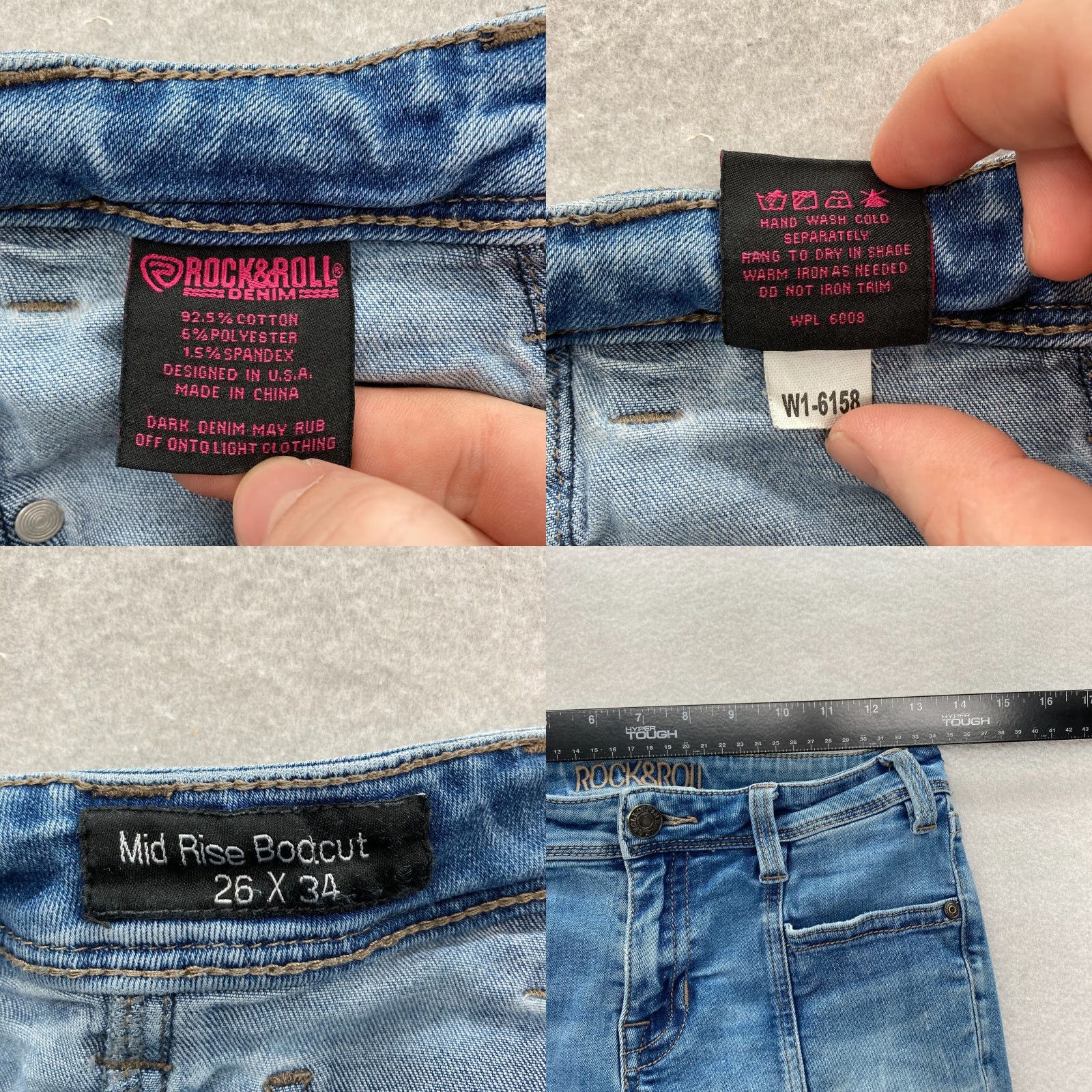 Denime Rock & Roll Cowgirl Jeans Women's 26x34 Bootcut Blue Stretch Denim Western Y2K Size 26" / US 2 / IT 38 - 8 Thumbnail