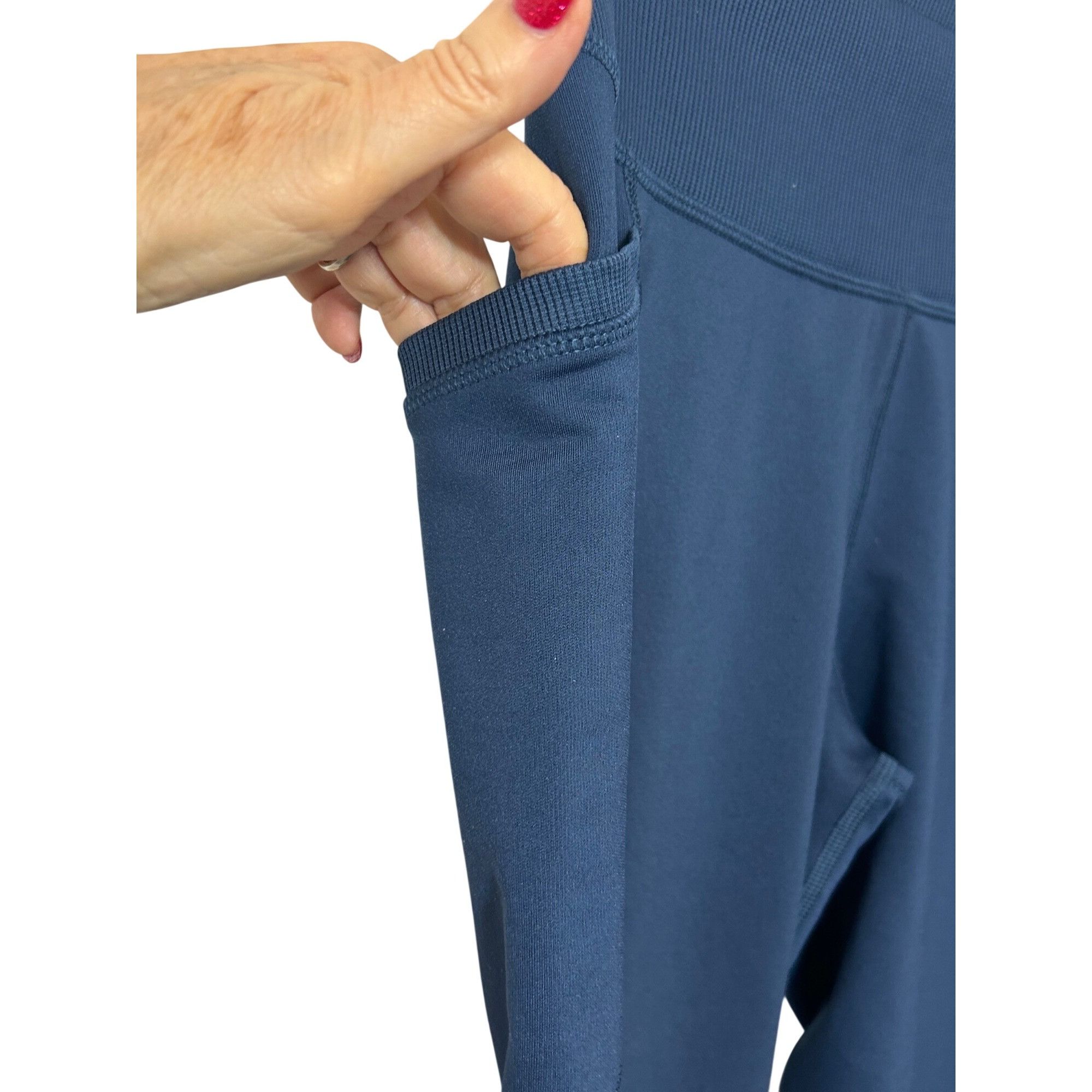 Adidas Adidas Women’s COLD.RDY Golf Leggings Navy Blue M Logo Pocke Size 29" - 15 Thumbnail