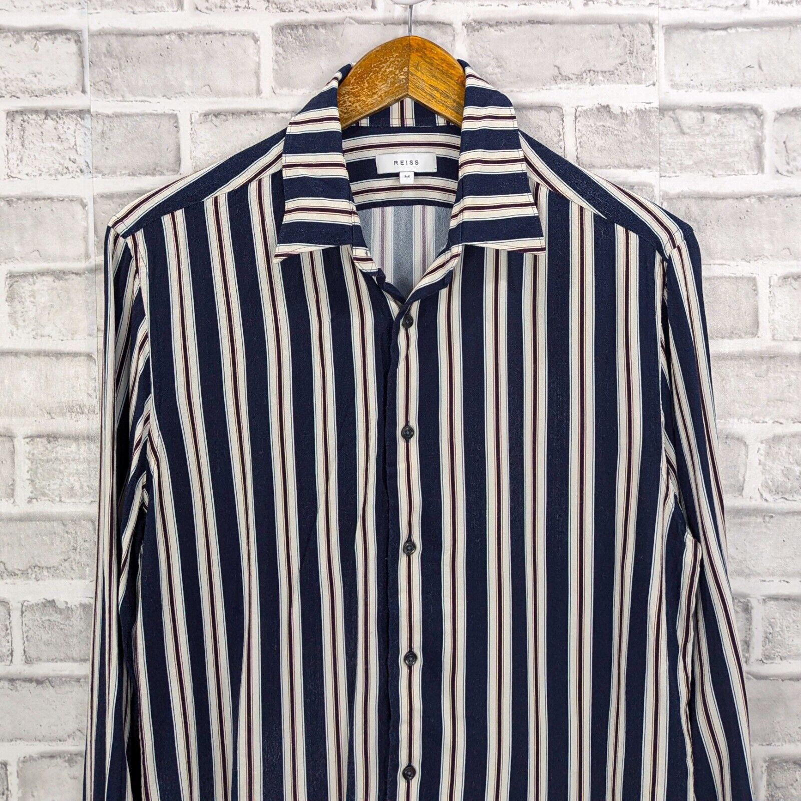 Reiss REISS Men's Button up Keanu Striped Shirt Blue Stripes Size US M / EU 48-50 / 2 - 4 Thumbnail