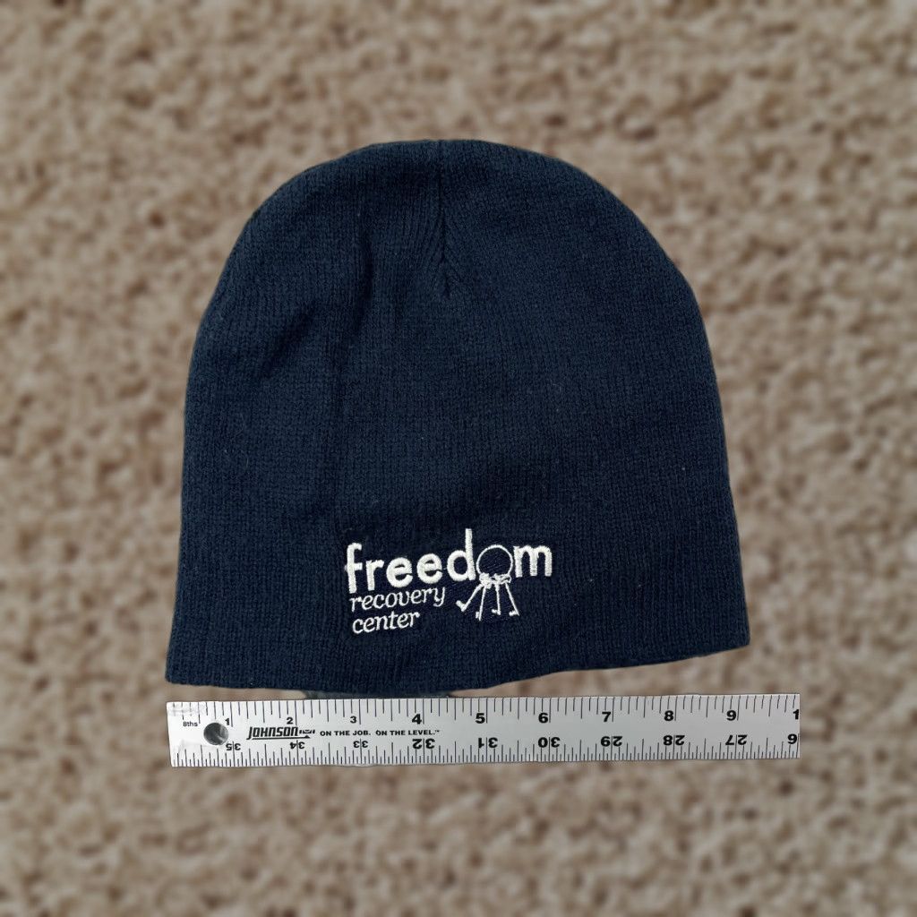 Port & Company Port & Company Beanie Hat Unisex Adults One Size Blue Acrylic Knit Embroider Logo Casual Knit Size ONE SIZE - 1 Thumbnail