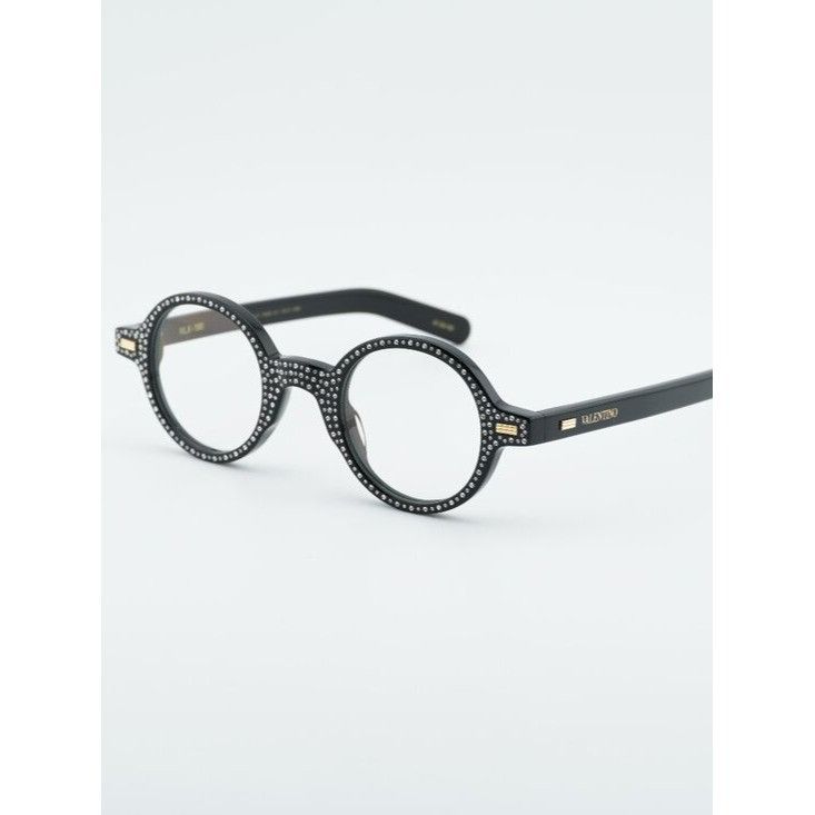 Valentino Valentino VLX-185B Eyeglasses Black with Stones 43mm Round Size ONE SIZE - 1 Thumbnail