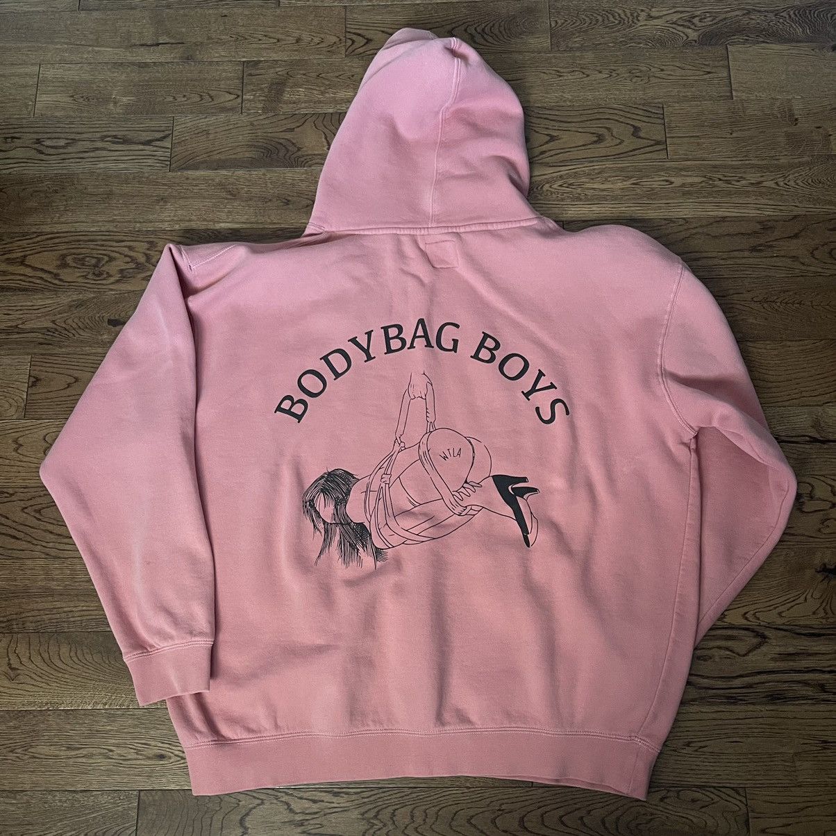 wckdthghts WTLA BodyBag Boys Salmon Pink Hoodie Sz XL - Great Condition Size US XL / EU 56 / 4 - 5 Thumbnail