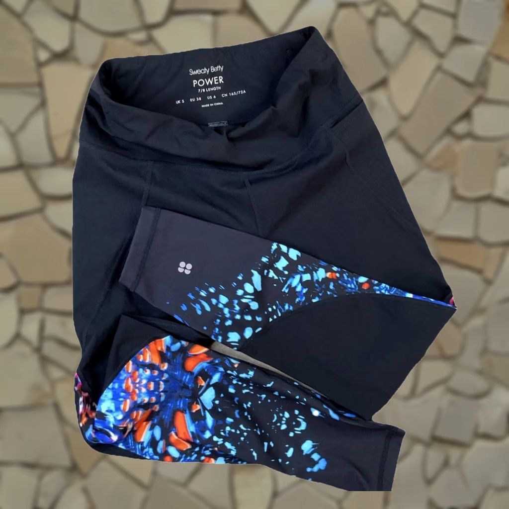 Sweaty Betty Leggings Women Size 6 Power 7/8 Athletic Fitness Workout Black Pockets, Women's (Size 28)