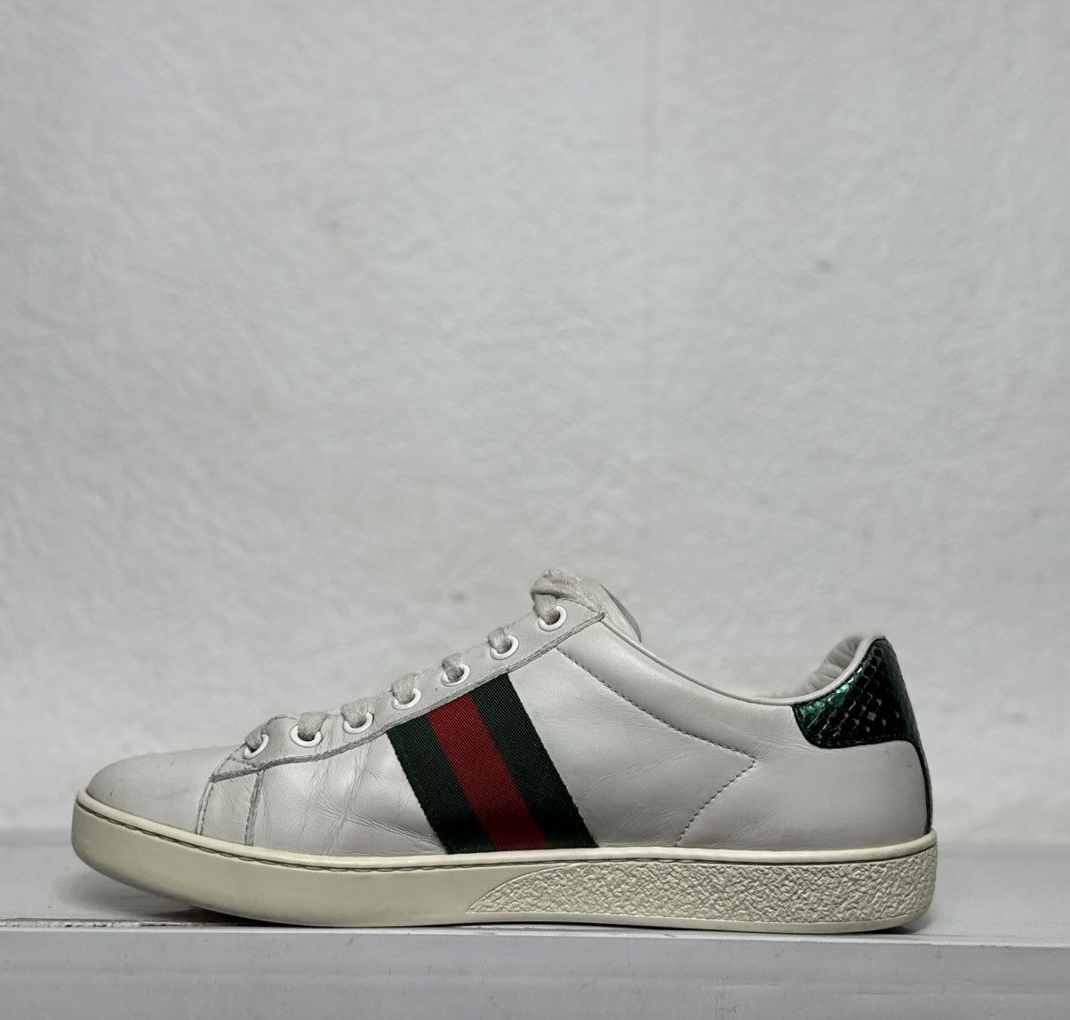 Gucci Gucci GG Leather White Sneakers luxury Size US 7.5 / EU 40-41 - 3 Thumbnail
