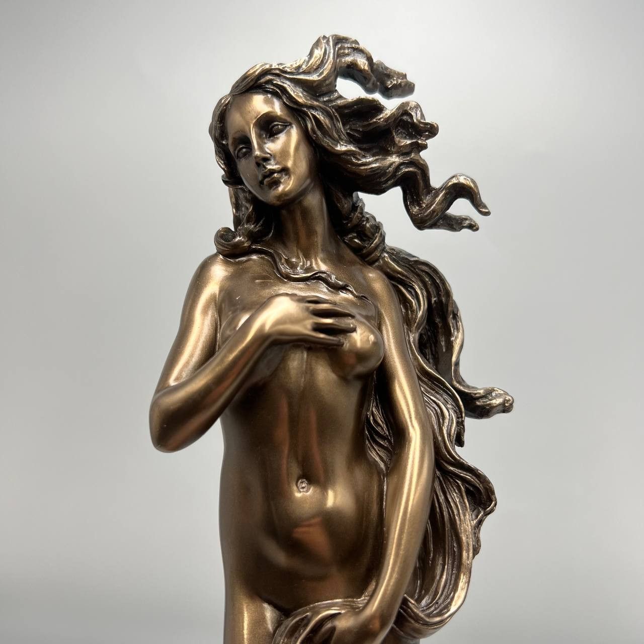 Vintage Birth of Goddess Venus Figure Polystone Bronze Decor Italy Size ONE SIZE - 2 Thumbnail