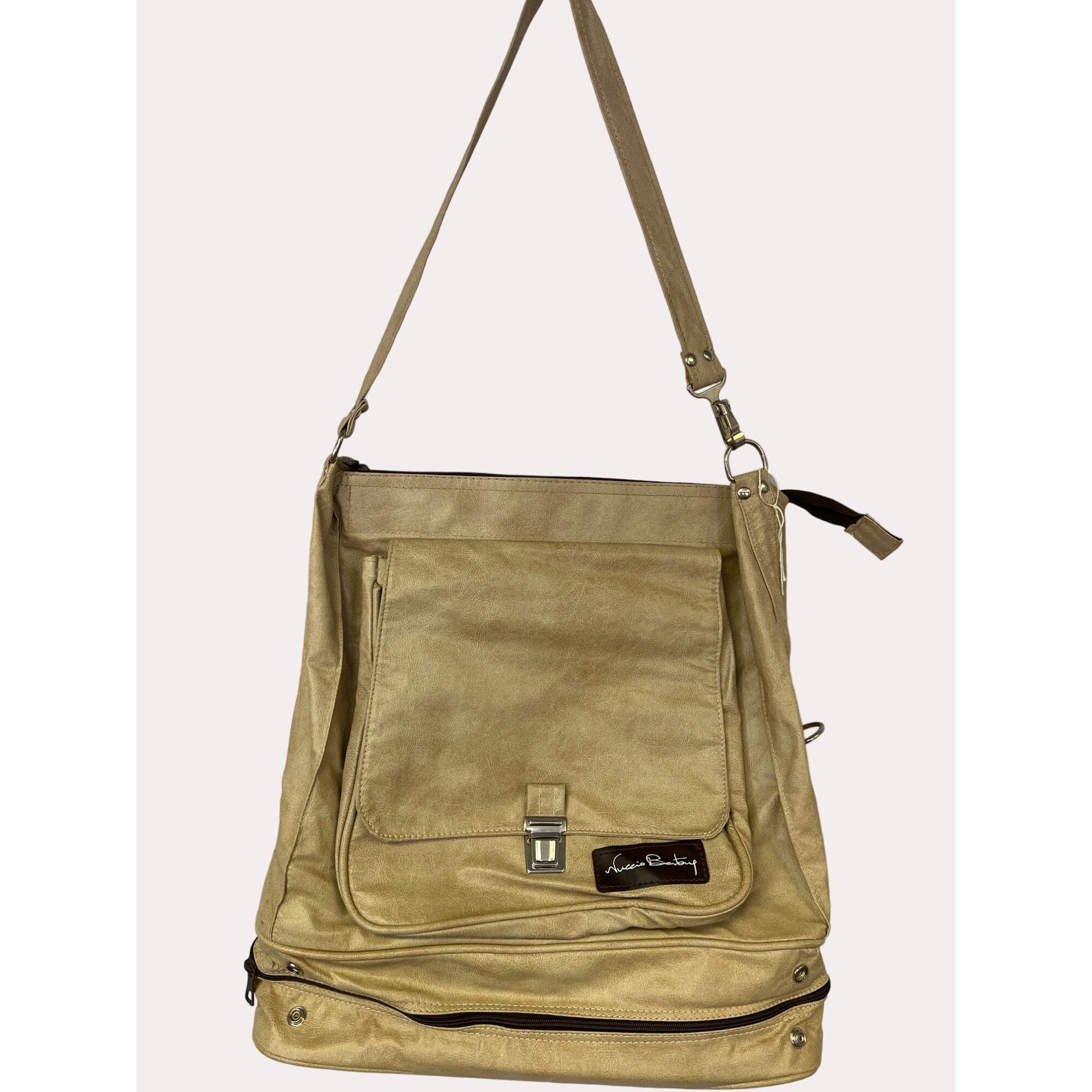 Other Nuccio Bentory Unisex Beige Crossbody Travel Bag SKU 6207 Size ONE SIZE - 1 Thumbnail