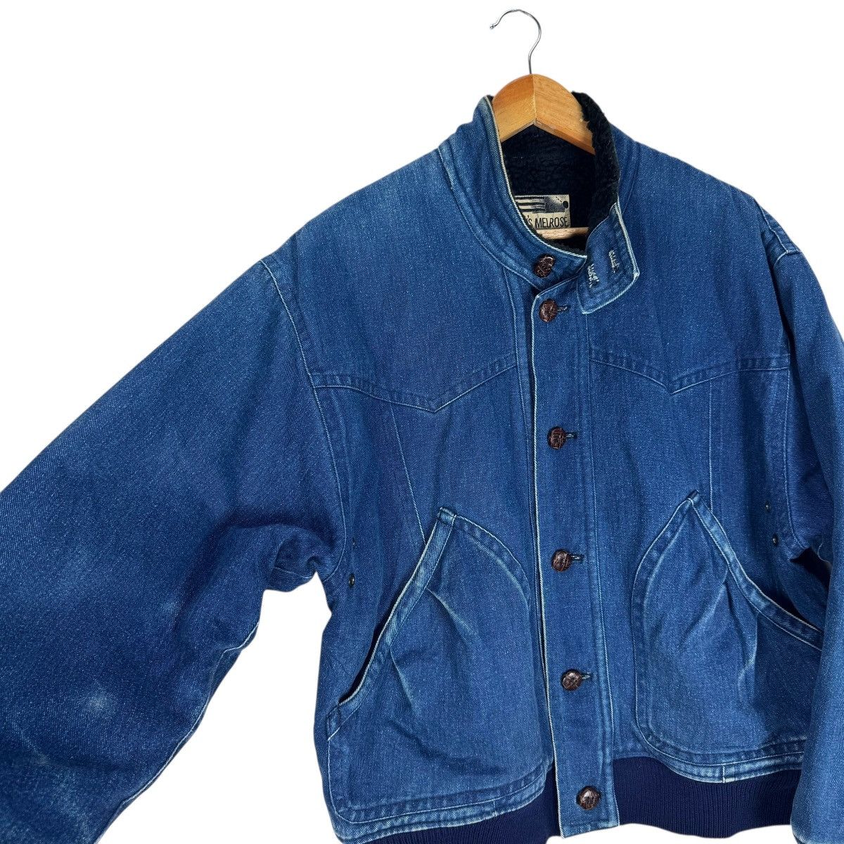 Melrose 🌟VINTAGE 80s MELROSE DENIM BOMBER JACKET Size US M / EU 48-50 / 2 - 5 Thumbnail