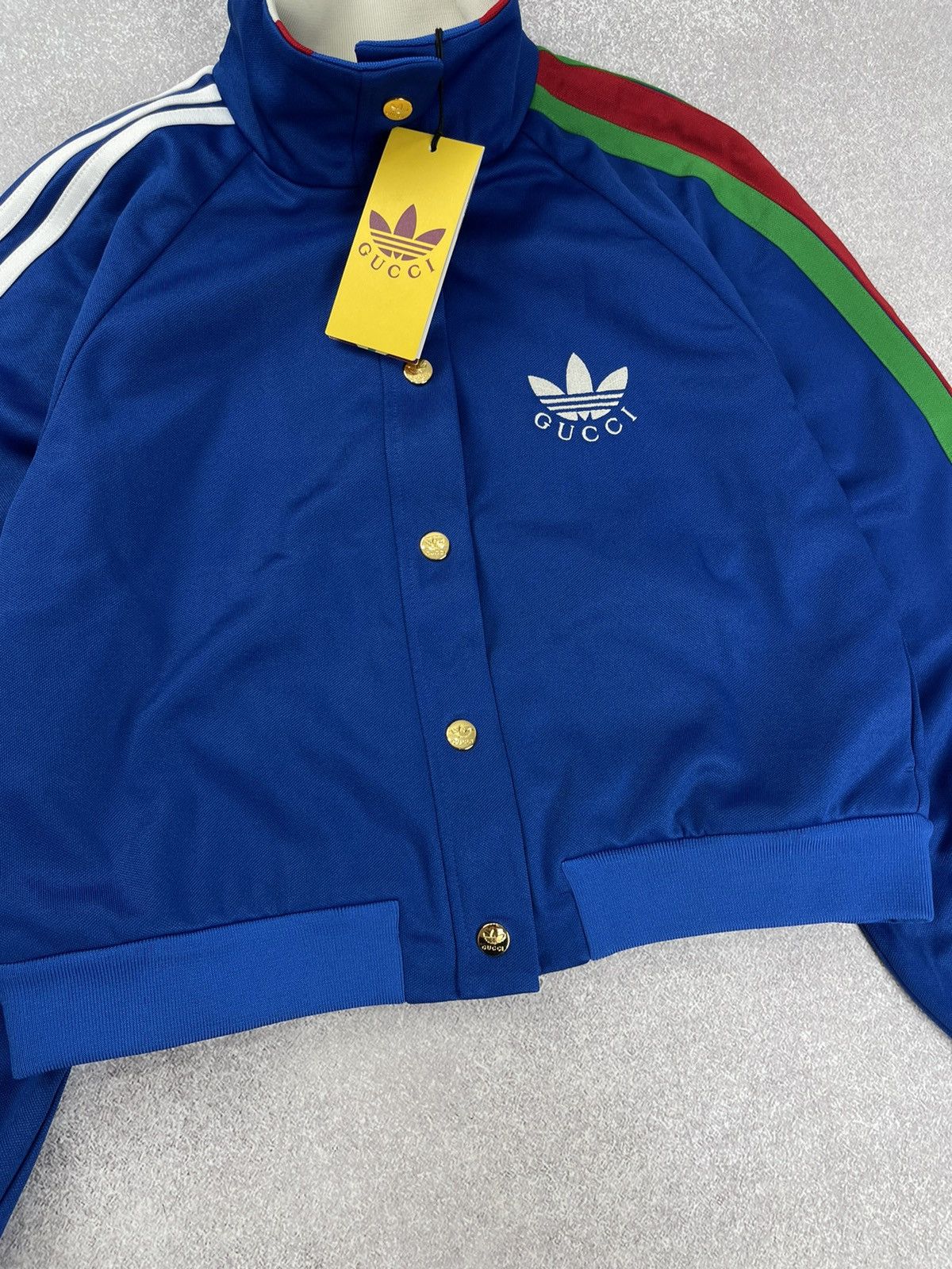 Adidas × Gucci Adidas x Gucci Cropped Jacket Cobalt Blue Size XS Size XS / US 0-2 / IT 36-38 - 6 Thumbnail