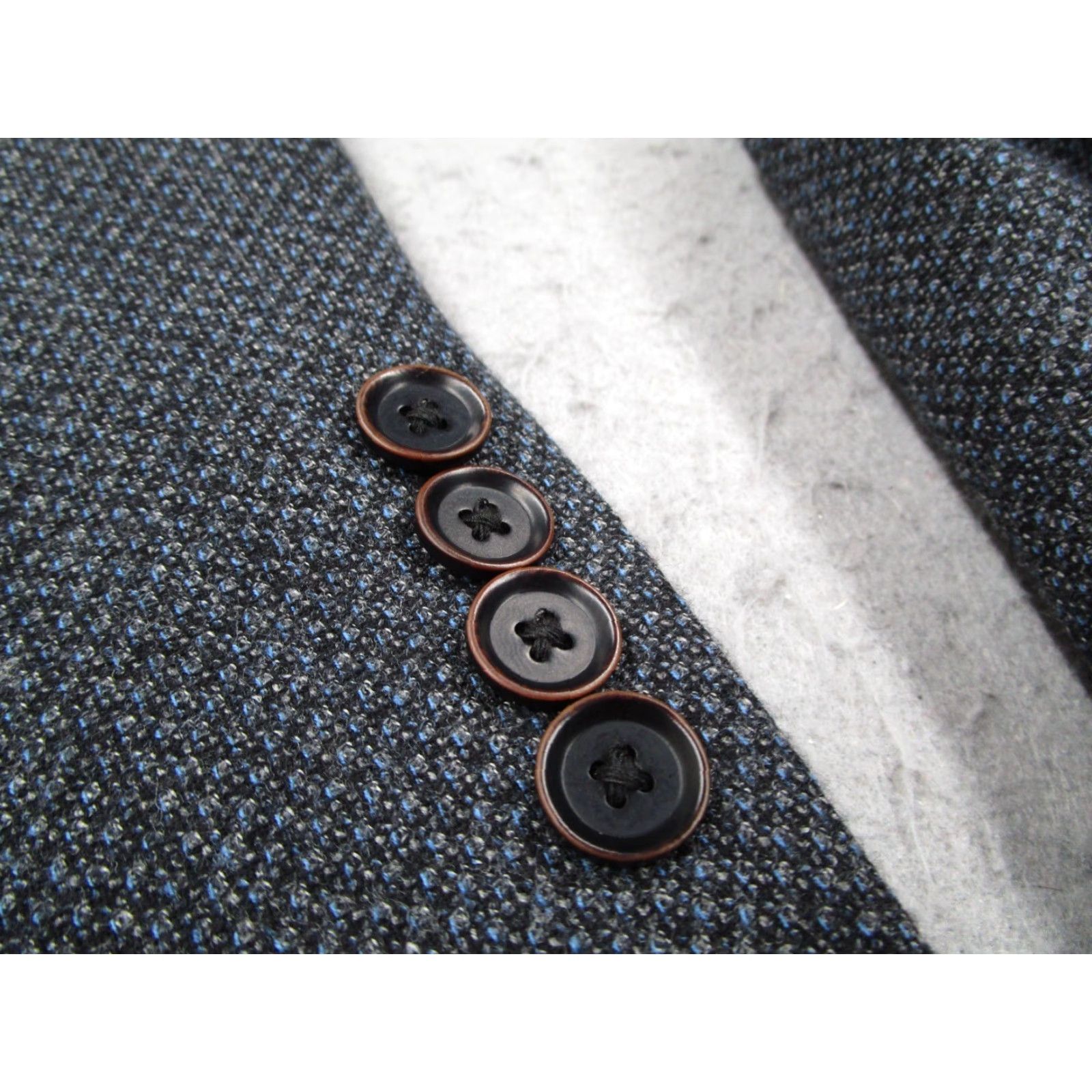 Hart Schaffner Marx Hart Schaffner Marx Blue Tweed Jacket Men 42 Regular Geometric 10 Pocket Sport Coat Wool Blazer Size 44R - 7 Thumbnail