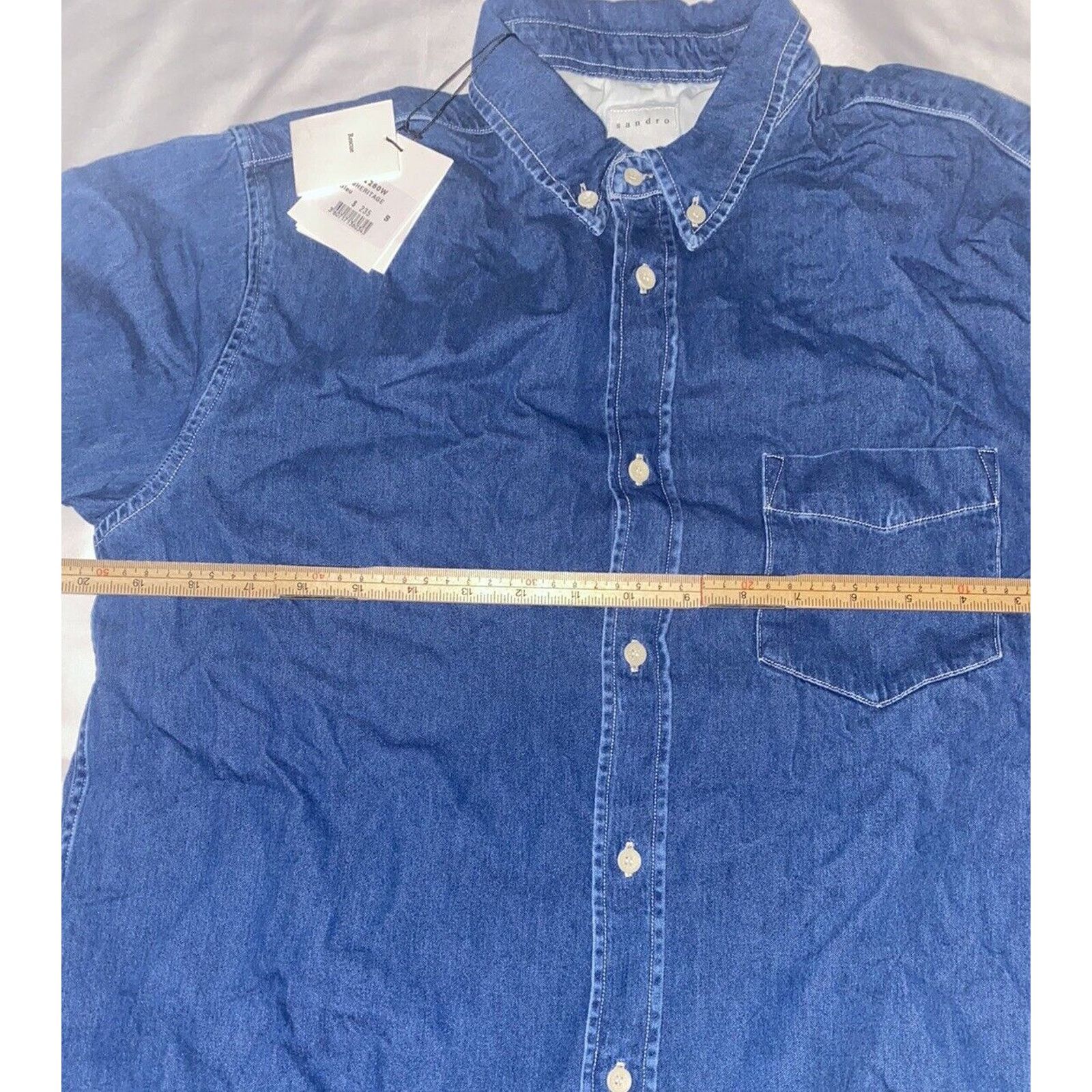 Sandro NWT SANDRO Paris Twill Blue Cotton Denim Shirt Size Small Size US S / EU 44-46 / 1 - 4 Thumbnail