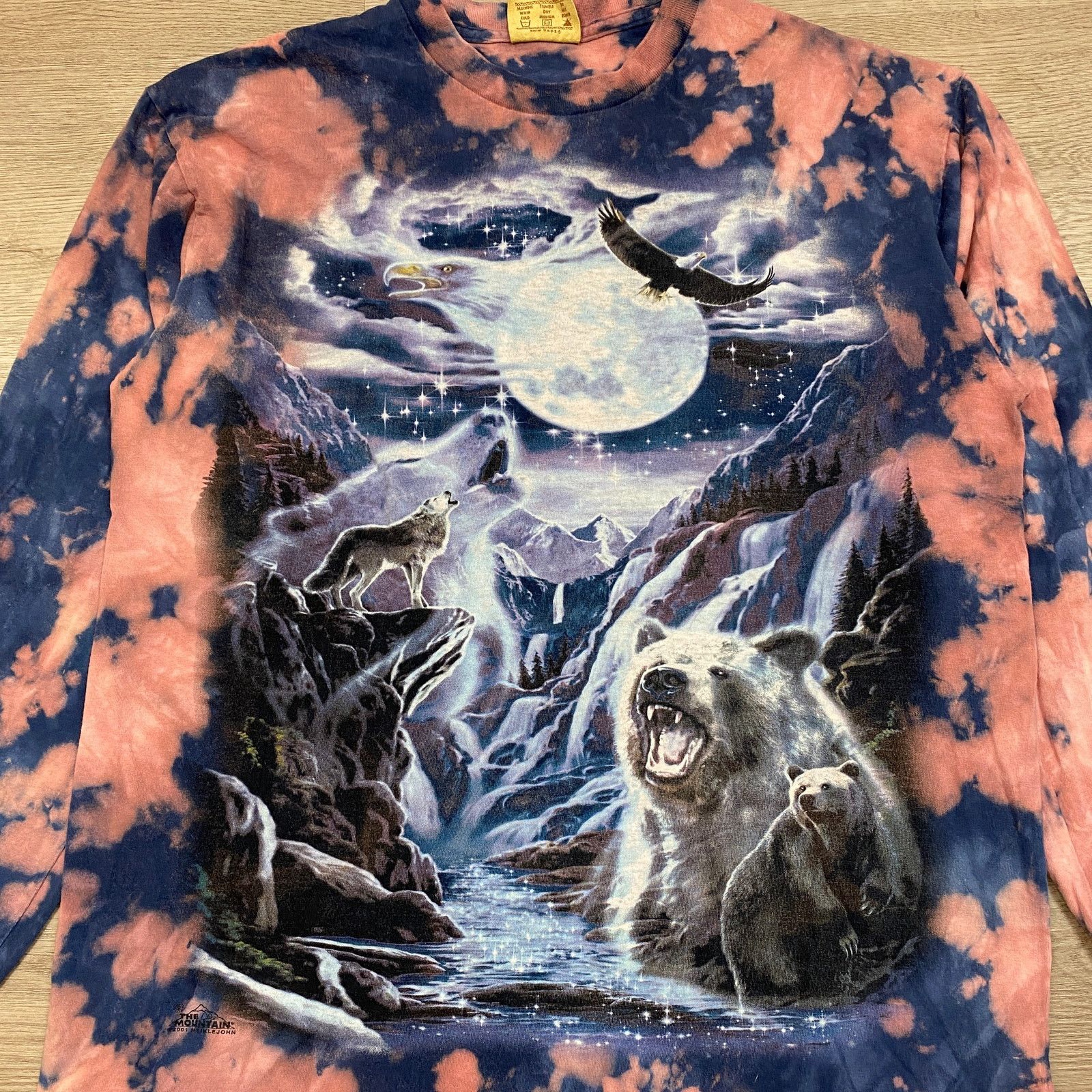 The Mountain × Vintage Vintage The Mountain Bear Wolf Eagle Tie Dye Shirt Large Y2K Size US L / EU 52-54 / 3 - 2 Thumbnail
