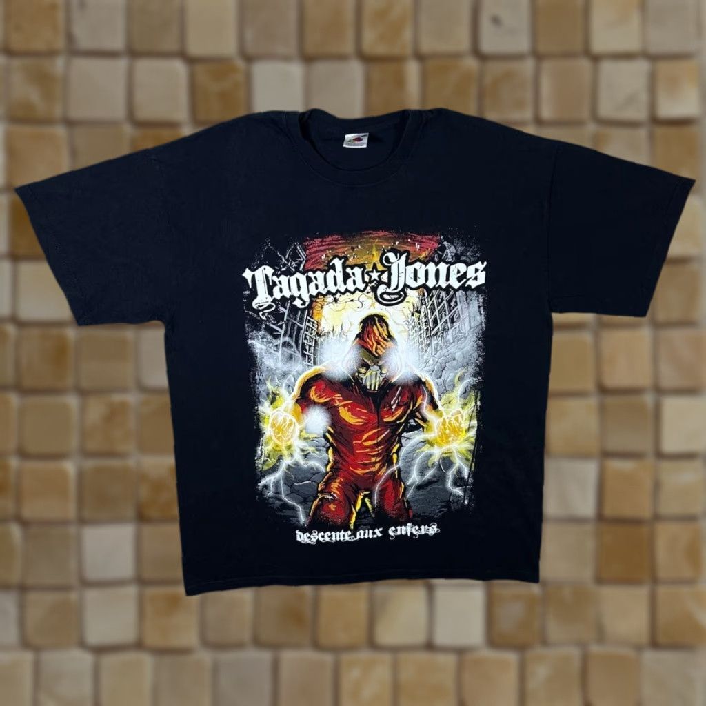 Fruit Of The Loom Tagada Jones Descente Aux Enfers Black T-Shirt Large Mens Band Size US L / EU 52-54 / 3 - 1 Thumbnail