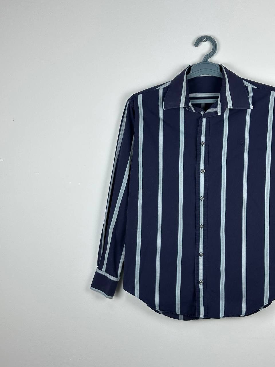 Vintage × Yves Saint Laurent Cotton YSL Shirt Blue Striped Longsleeve Button Up Size US L / EU 52-54 / 3 - 2 Thumbnail