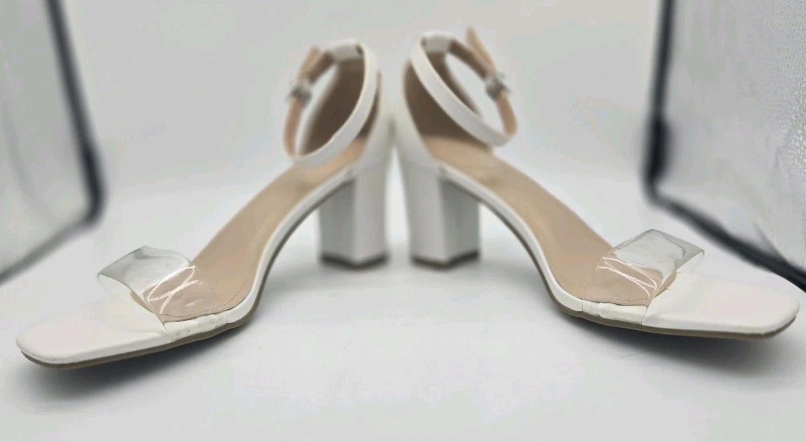 Other Sophia Taylor White Heels Clear Open Toe Style Lynn Sz 10 M Size US 10 / IT 40 - 7 Thumbnail
