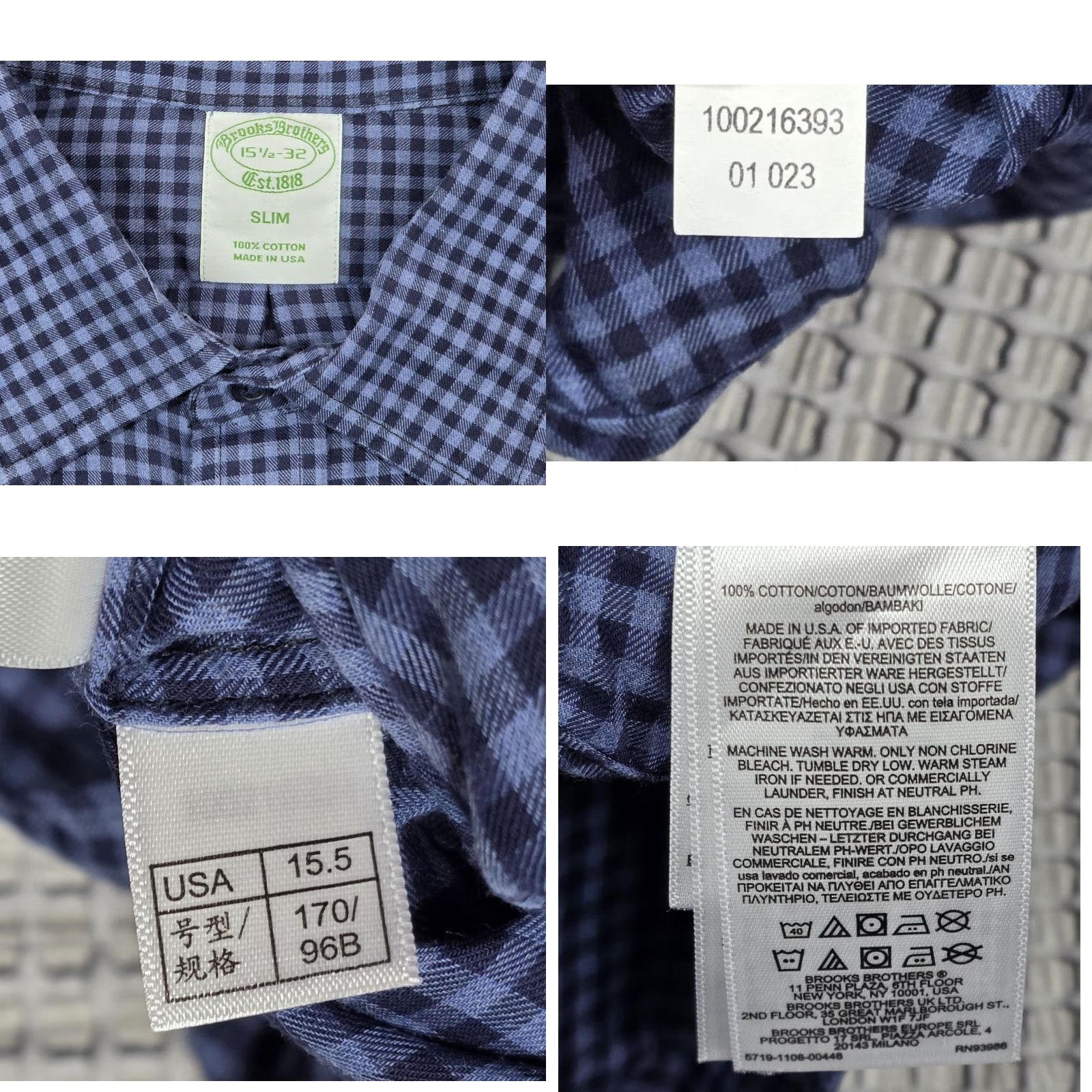 Brooks Brothers Brooks Brothers Slim Fit Blue Shirt Men 15.5-32 Button Up Gingham Check USA Made Dress Shirt Size US L / EU 52-54 / 3 - 8 Thumbnail