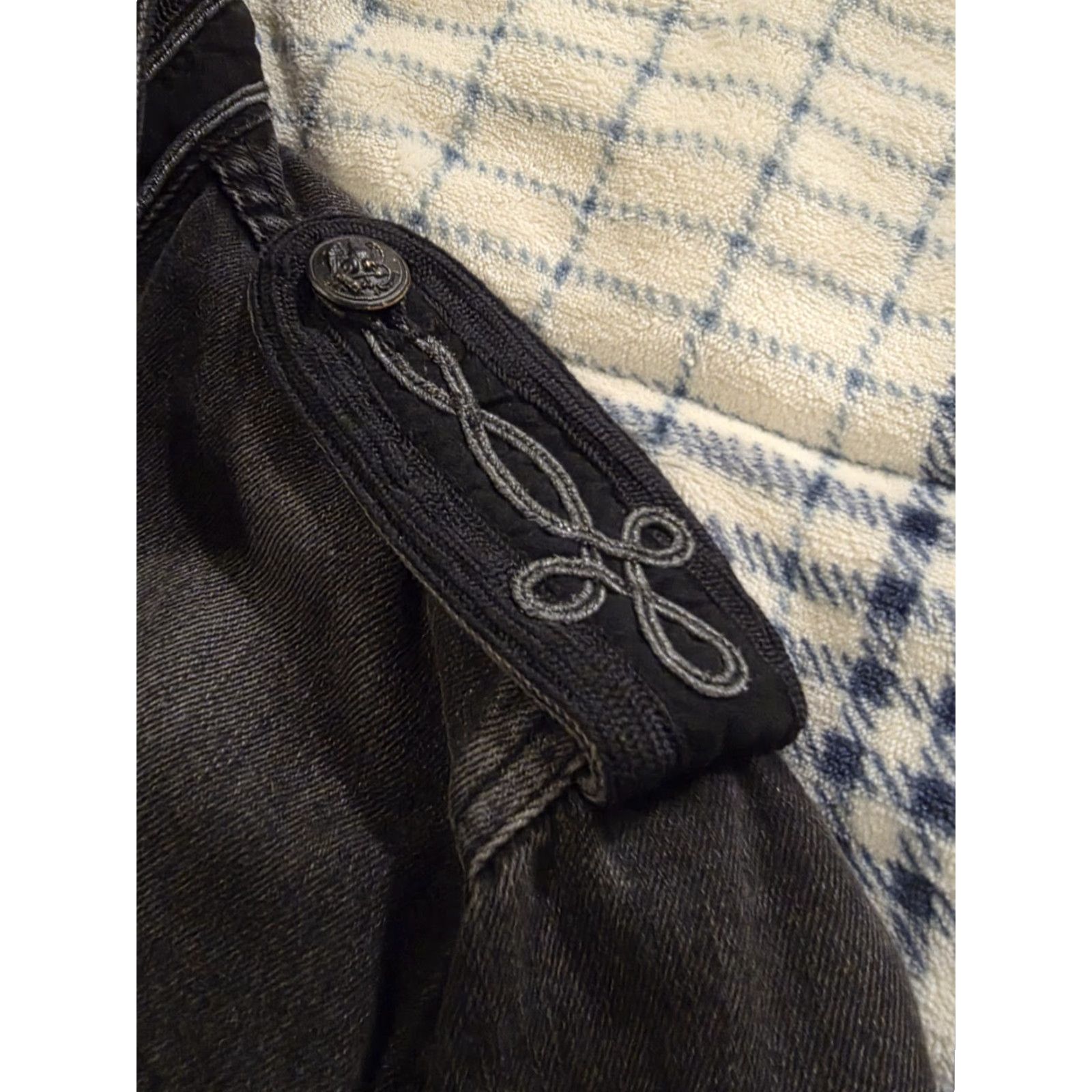 Polo Ralph Lauren Polo Ralph Lauren Women's Cropped Black Denim Military Style Jacket Size Medium Size M / US 6-8 / IT 42-44 - 6 Thumbnail
