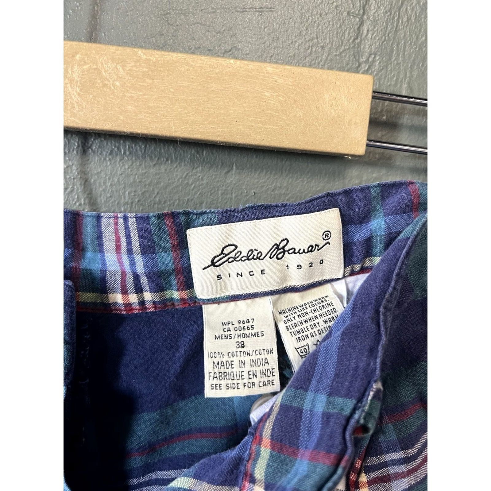 Eddie Bauer Eddie Bauer Chino Shorts Mens Blue Plaid Size 38 Regular Cotton Y2K Size US 38 / EU 54 - 3 Thumbnail